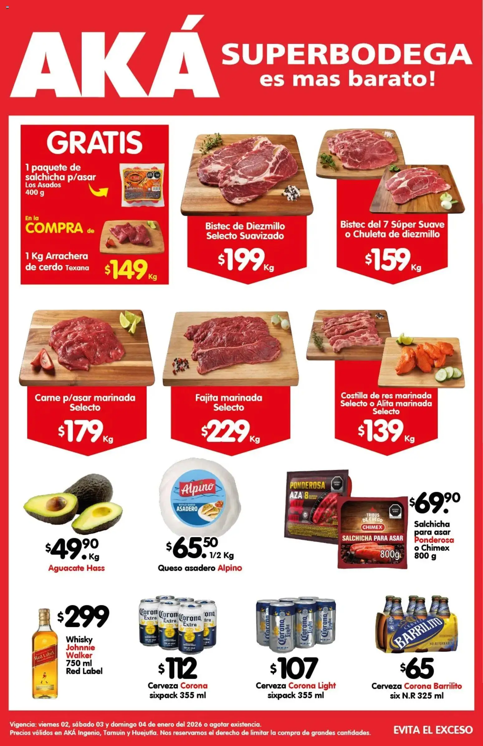 Nuevas ofertas de Arteli válidas en toda la República Mexicana desde el 02.01.2026. ¡Encuentra las mejores ofertas en Arteli folleto Carnita Asada Aká Superbodegas Foraneas! | Página: 1 | Productos: Salchicha, Aguacate, Cerveza, Res