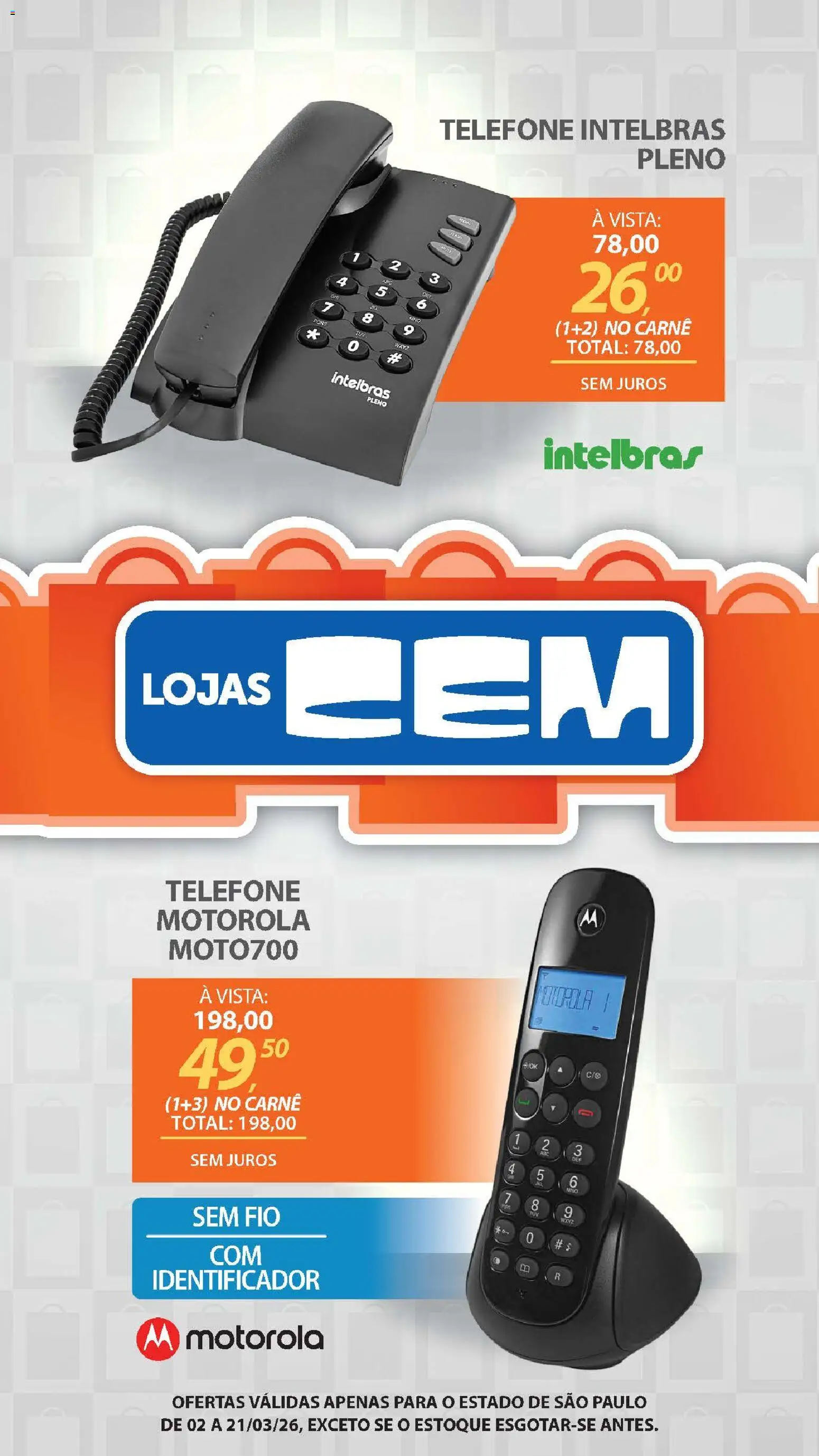Lojas Cem Folheto - válido de 02.03.2026 | Página: 48 | Produtos: Carne, Telefone