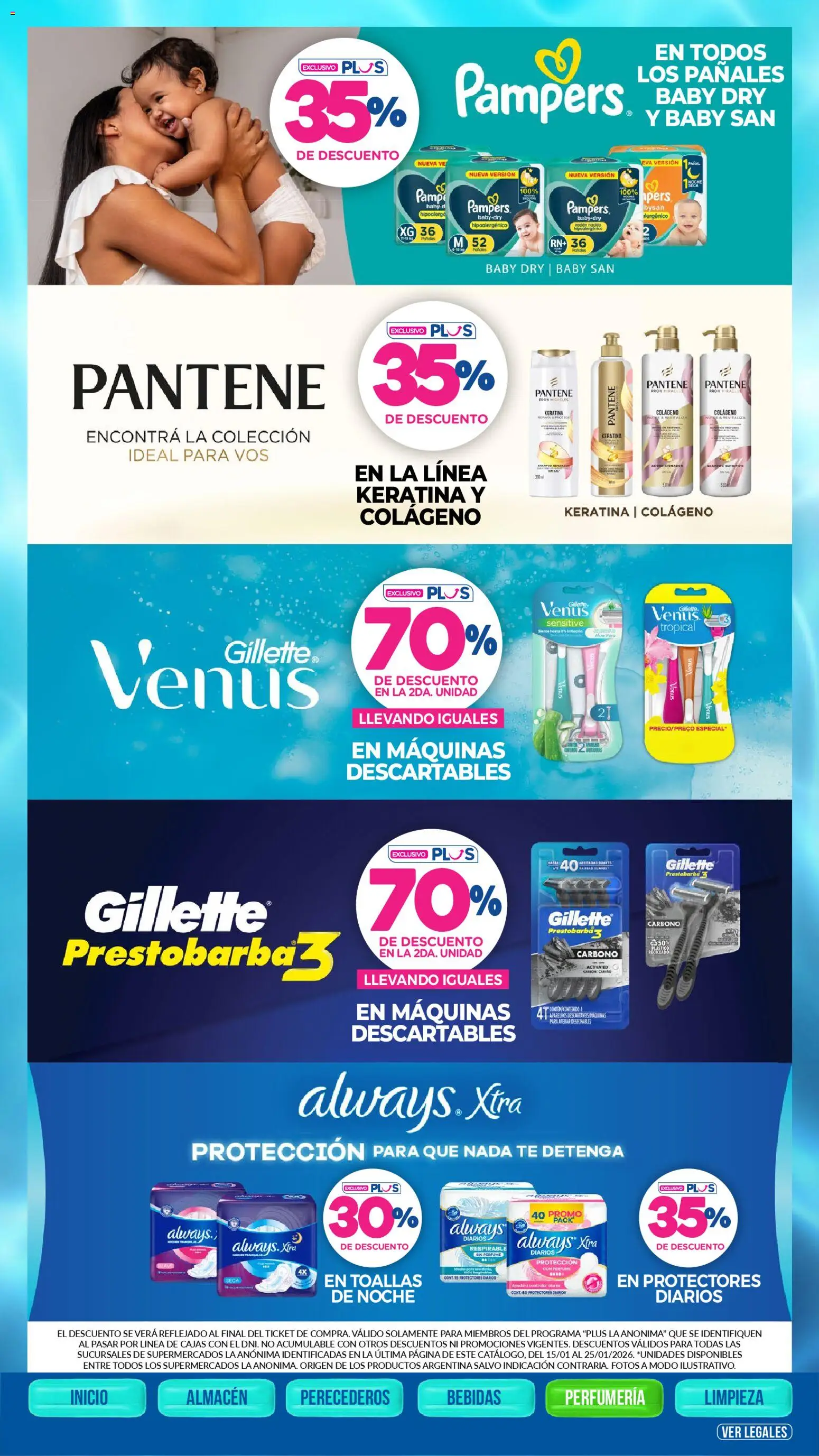 La Anonima catálogo │ válido desde el 15.01.2026 | Página: 36 | Productos: Toallas, Perfume, Té, Protectores diarios