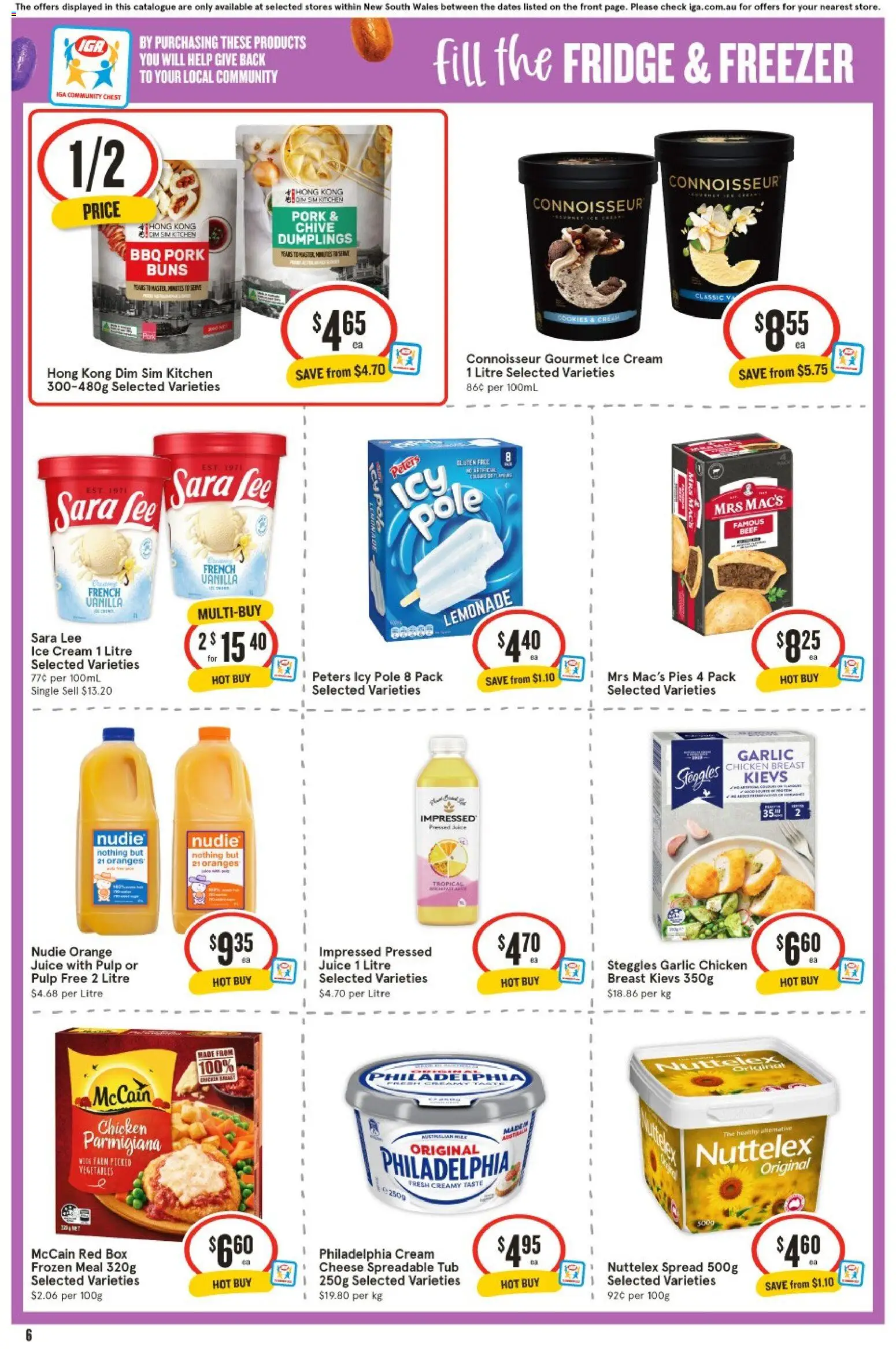 IGA catalogue - valid from 25.03.2026 | Page: 6 | Products: Juice, Cream, Ice cream, Garlic