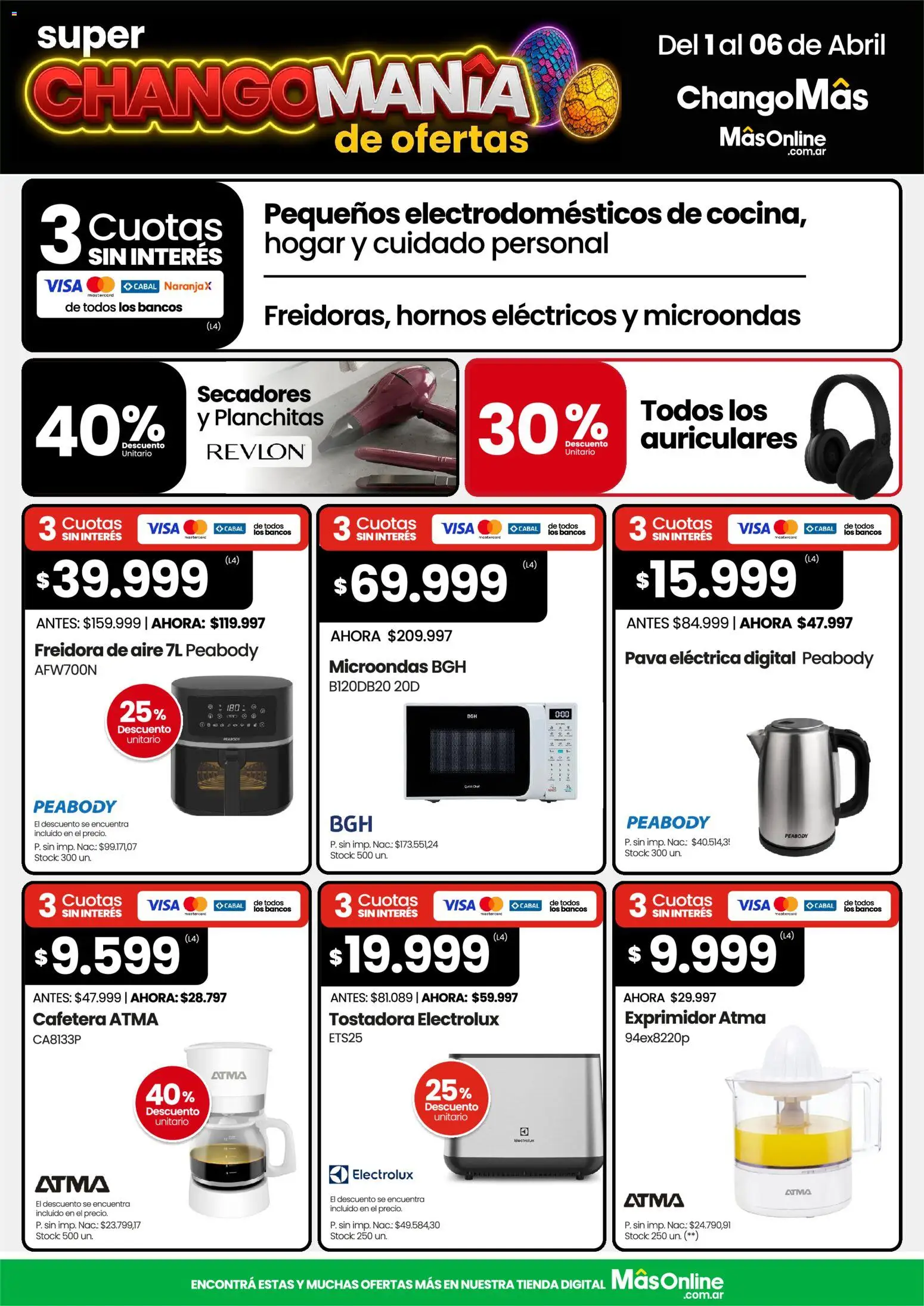 Punto Mayorista catálogo │ válido desde el 01.04.2026 | Página: 8 | Productos: Pava, Tostadora, Microondas, Freidora de aire