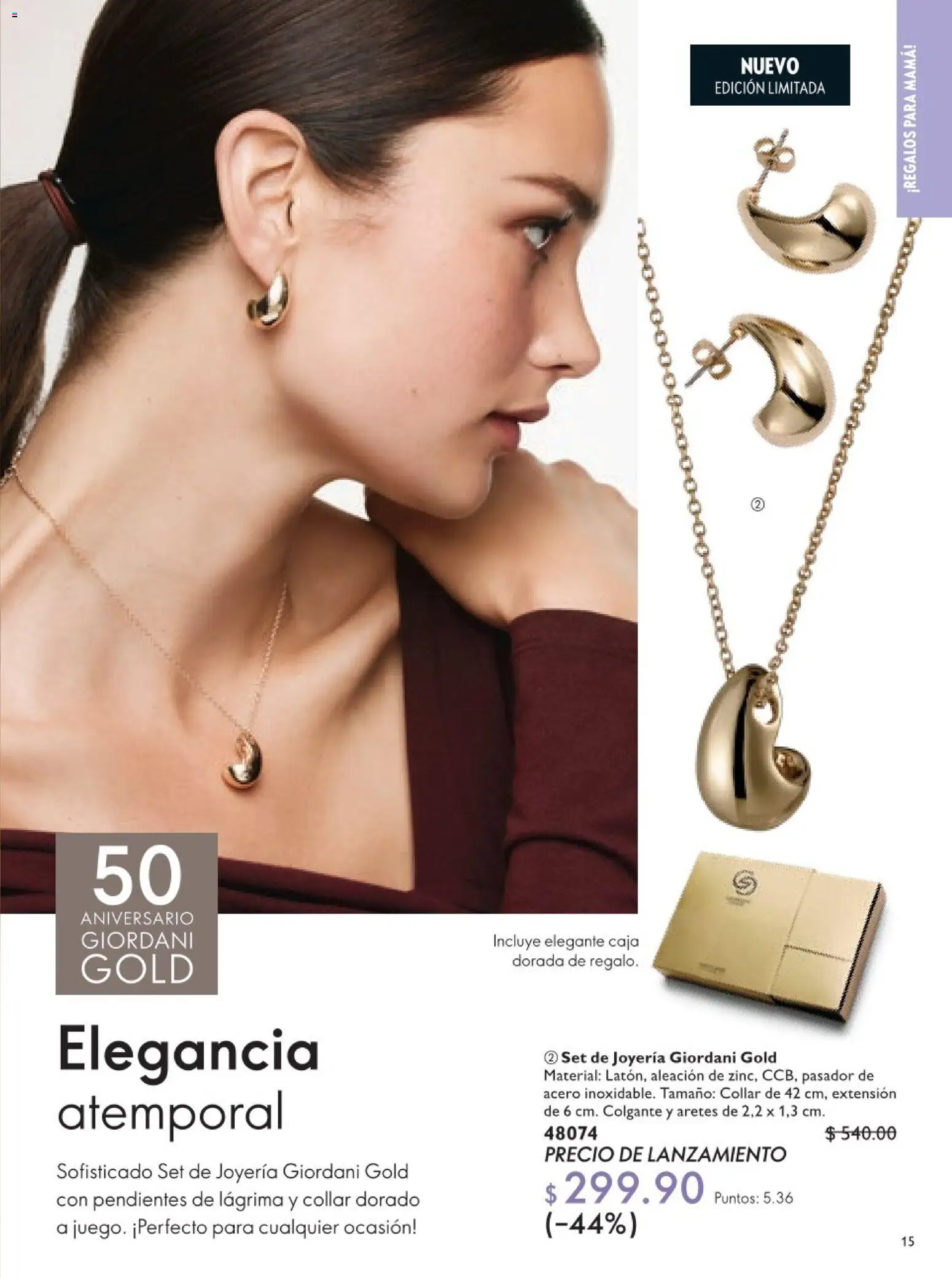 Nuevas ofertas de Oriflame válidas en toda la República Mexicana desde el 18.04.2026. ¡Encuentra las mejores ofertas en Oriflame campaña 6 2026! | Página: 15 | Productos: Collar, Aretes, Caja, Pendientes