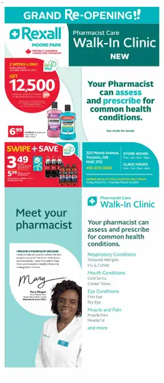 Preview of Rexall flyer - Moore Park Grand Opening- Toronto from shop Rexall valid from 13.03.2026