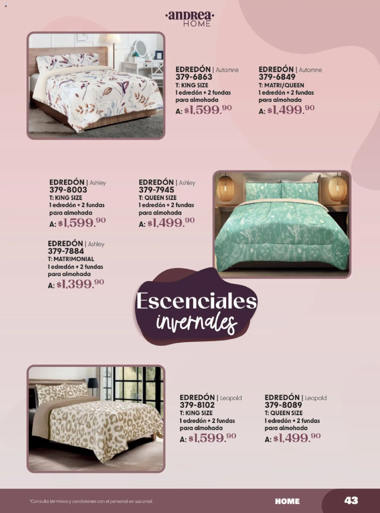 Nuevas ofertas de Andrea válidas en toda la República Mexicana desde el 19.10.2025. ¡Encuentra las mejores ofertas en Andrea catálogo Lo Más Abrigador! | Página: 43 | Productos: Almohada