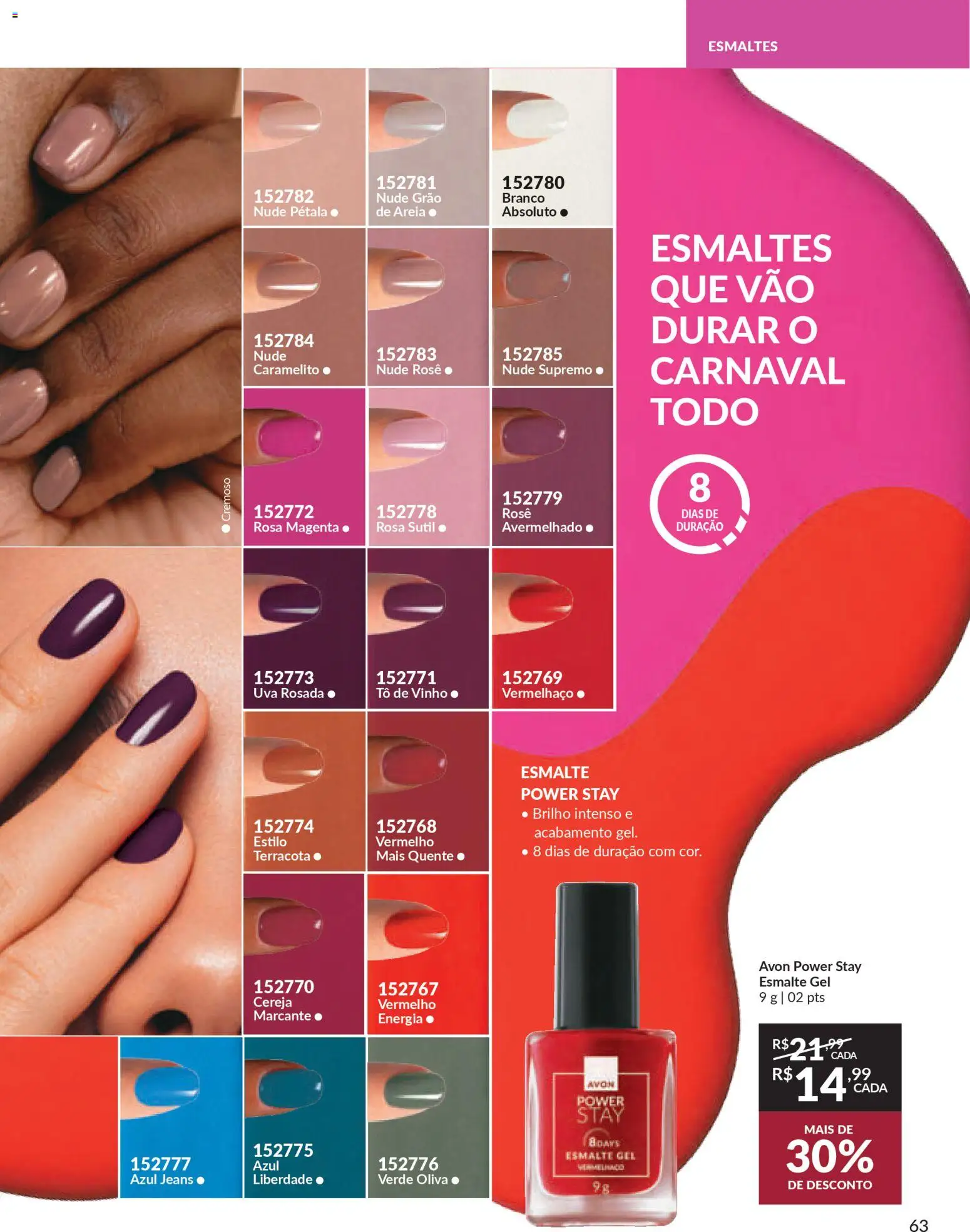 Avon Folheto - válido de 15.01.2026 | Página: 63 | Produtos: Cereja, Areia, Vinho, Jeans