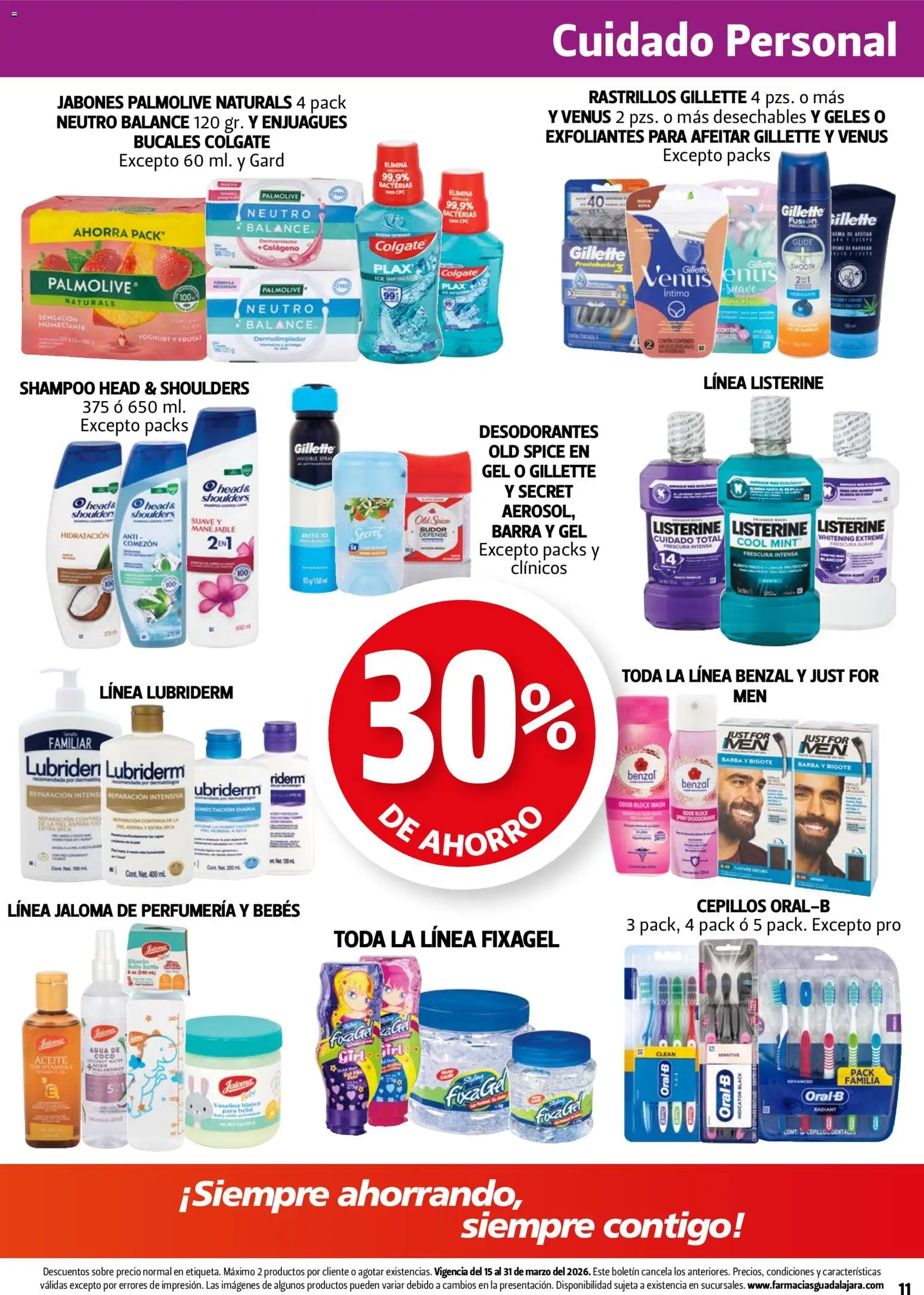 Nuevas ofertas de Farmacia Guadalajara válidas en toda la República Mexicana desde el 15.03.2026. ¡Encuentra las mejores ofertas en Farmacia Guadalajara catálogo! | Página: 11 | Productos: Aceite, Barra, Sobre