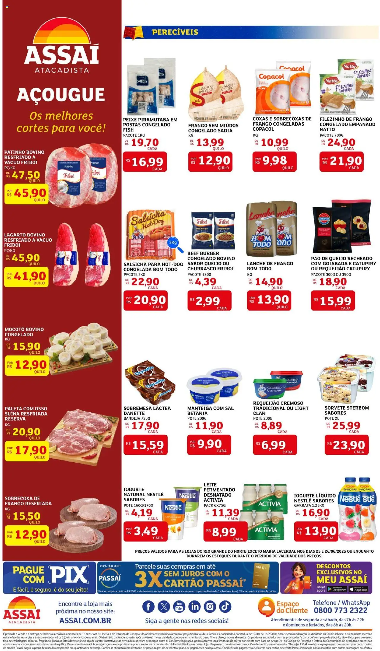 Assaí Atacadista Folheto - válido de 25.06.2025 | Página: 2 | Produtos: Manteiga, Bandeja, Goiabada, Pão de queijo