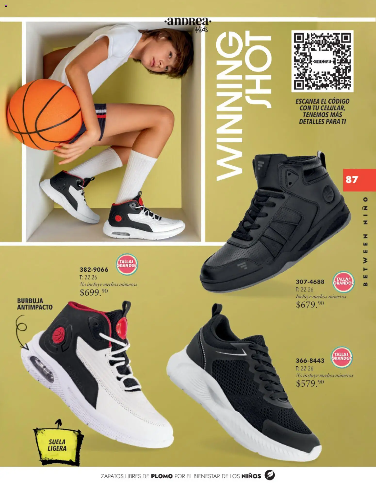 Nuevas ofertas de Andrea válidas en toda la República Mexicana desde el 26.11.2025. ¡Encuentra las mejores ofertas en Andrea catálogo Infantil Kids! | Página: 86 | Productos: Zapatos, Shot