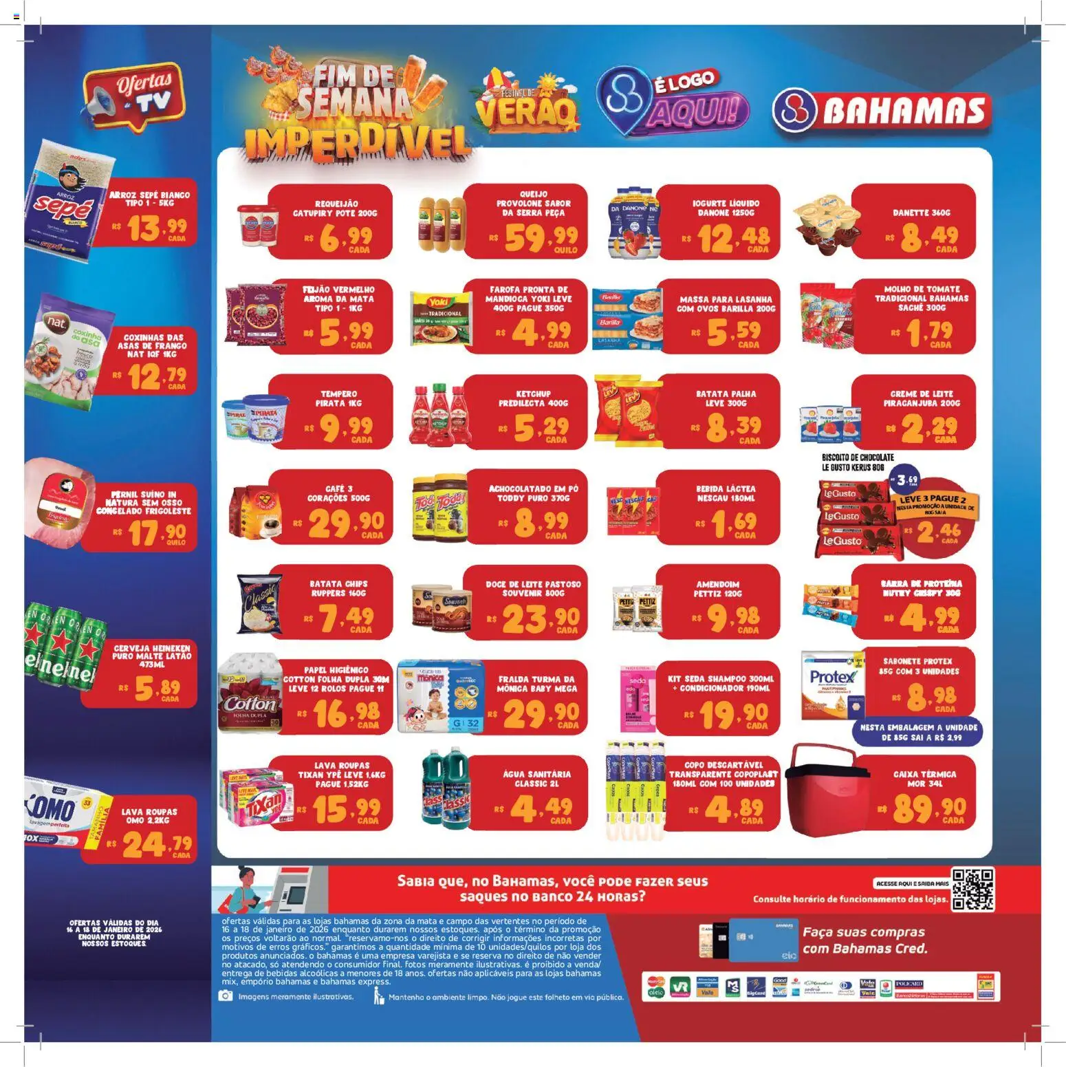 Bahamas Supermercados Folheto - válido de 16.01.2026 | Página: 2 | Produtos: Feijão, Catupiry, Ketchup, Batata