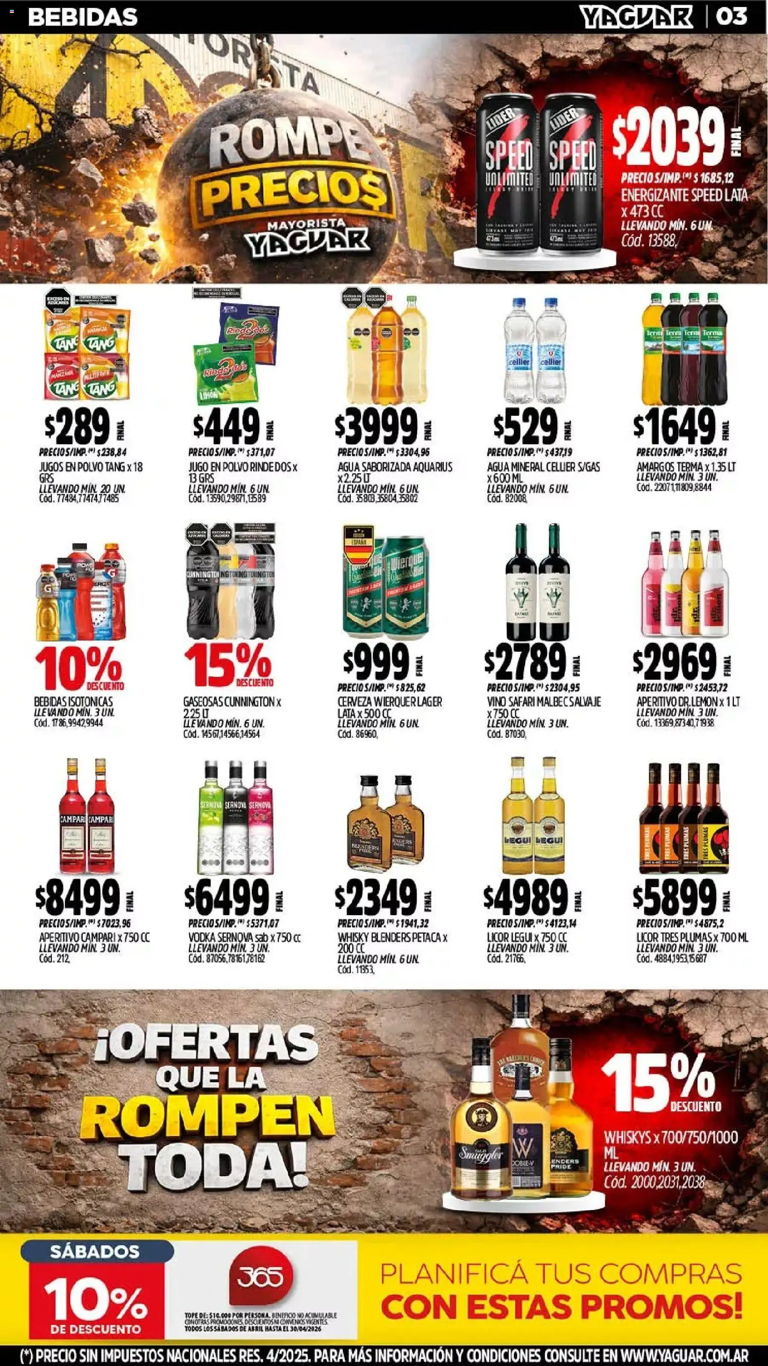 Yaguar - Oferta Semanal Neuquen │ válido desde el 13.04.2026 | Página: 3 | Productos: Vodka, Agua, Jugo, Vino