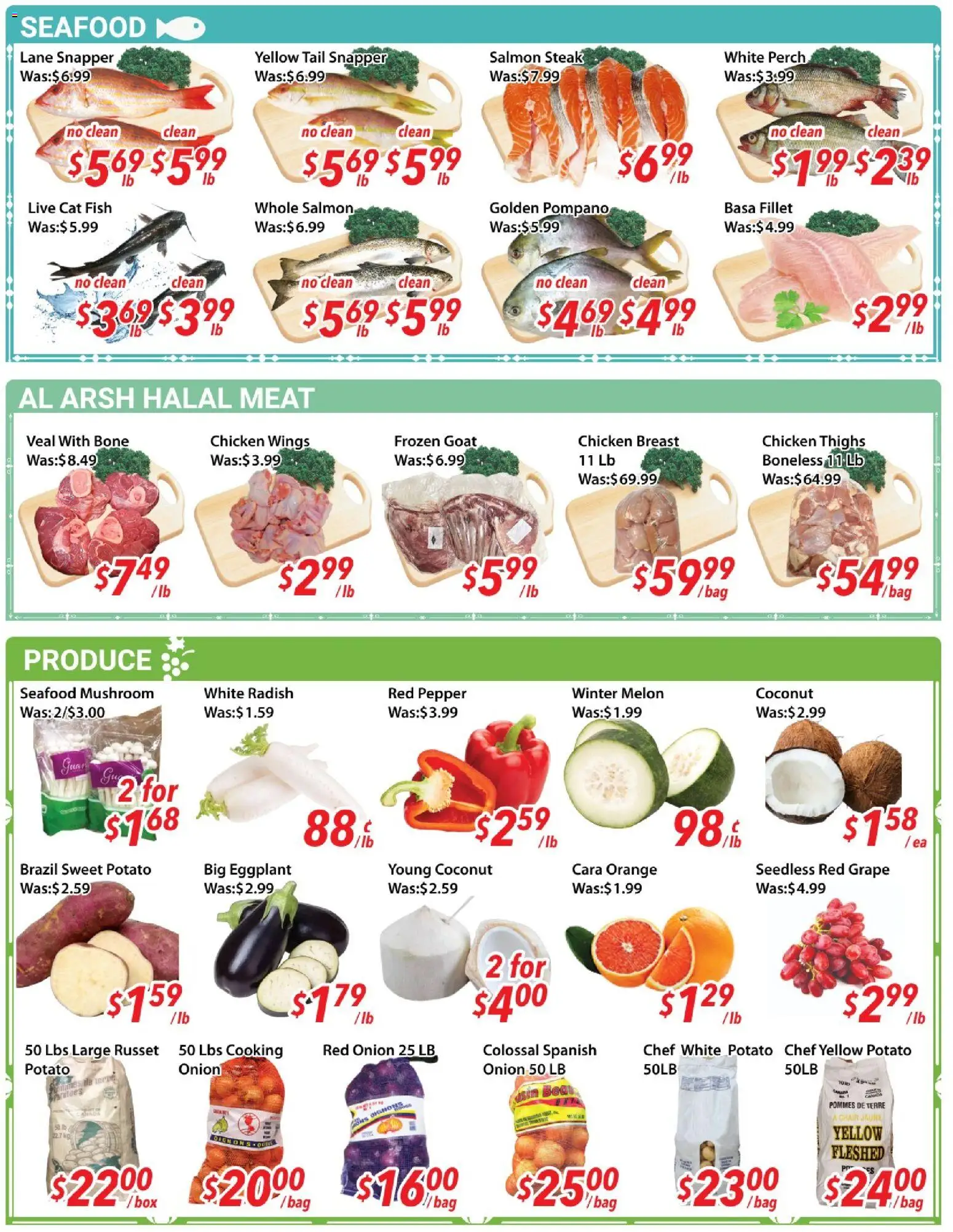 Ample Food Market flyer valid from 17.04.2026 | Page: 2 | Products: Fish, Chicken wings, Bag, Chicken