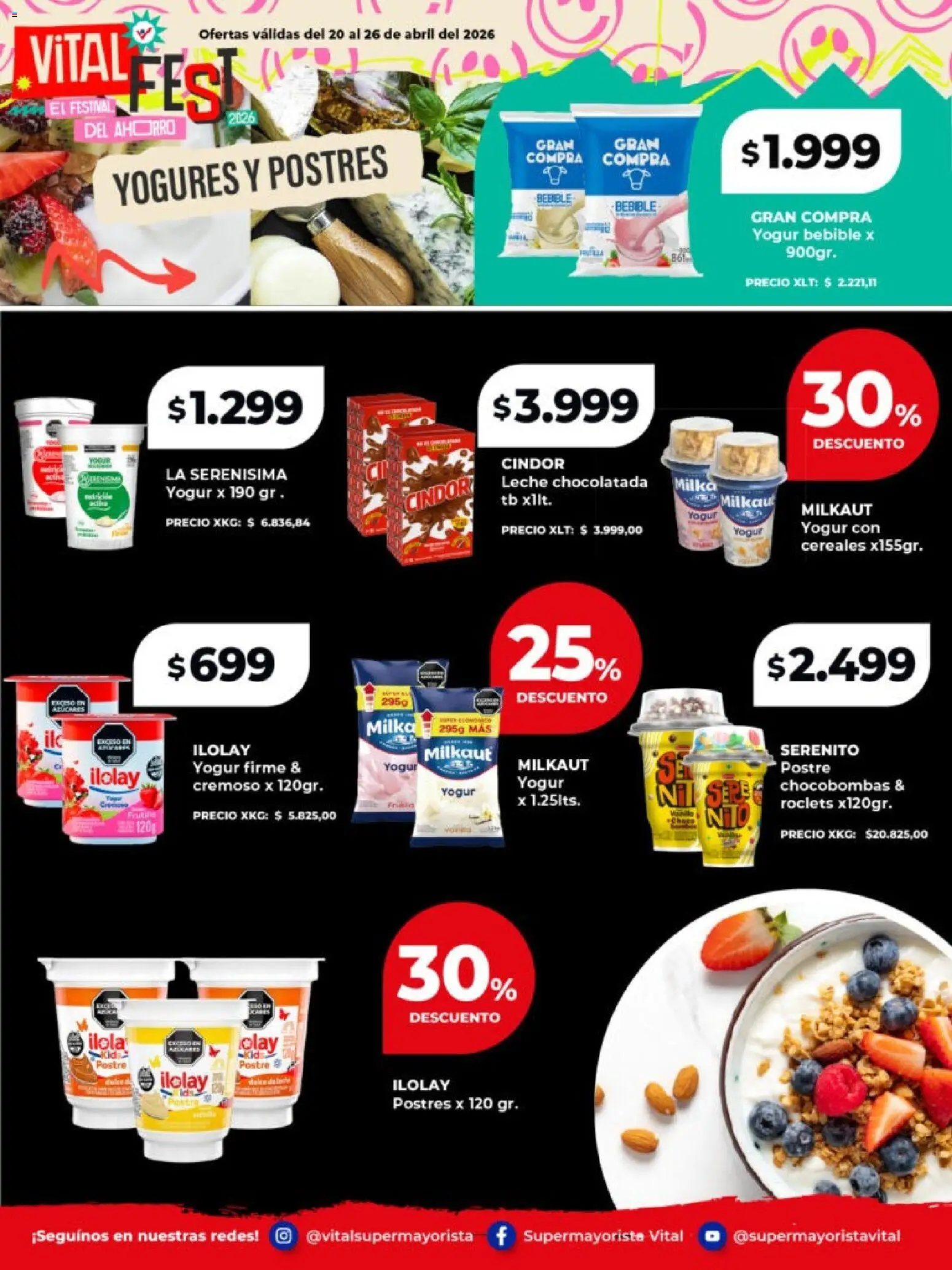 Vital - Especial de frescos │ válido desde el 20.04.2026 | Página: 5 | Productos: Leche, Yogur, Chocolatada, Cereales