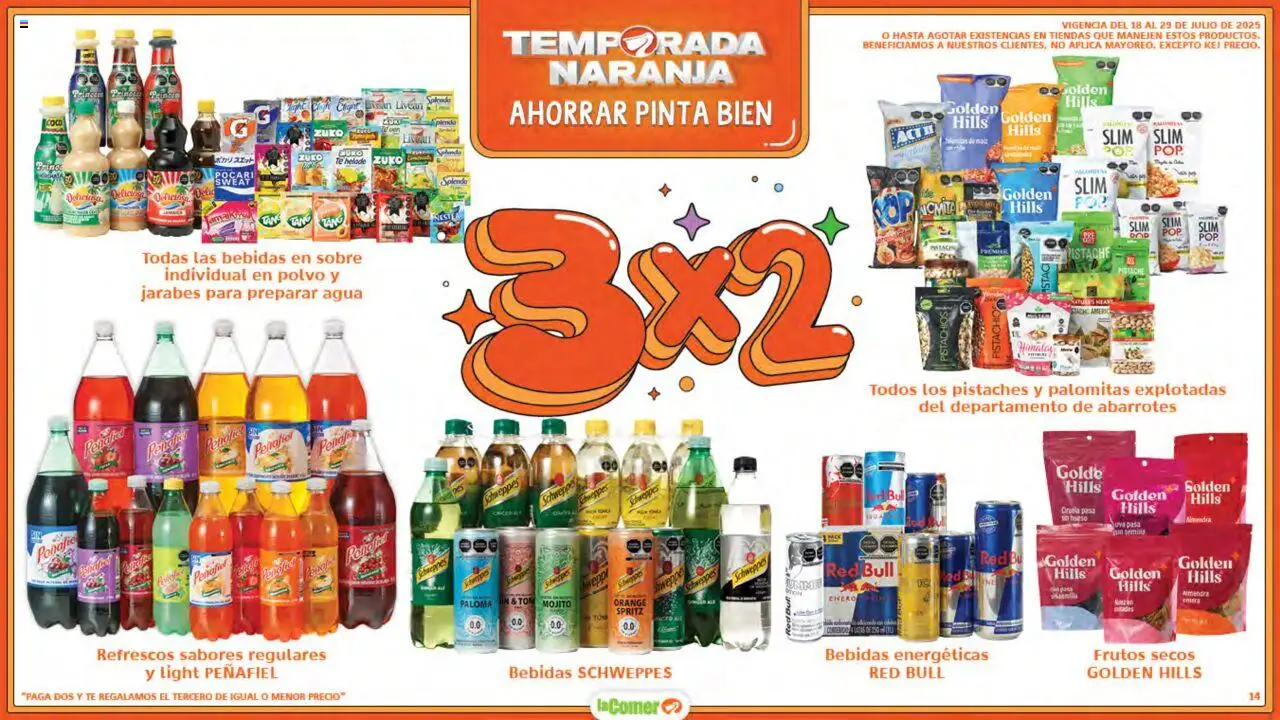 Nuevas ofertas de La Comer válidas en toda la República Mexicana desde el 18.07.2025. ¡Encuentra las mejores ofertas en La Comer - Folleto! | Página: 14 | Productos: Agua, Uva, Almendra, Polvo