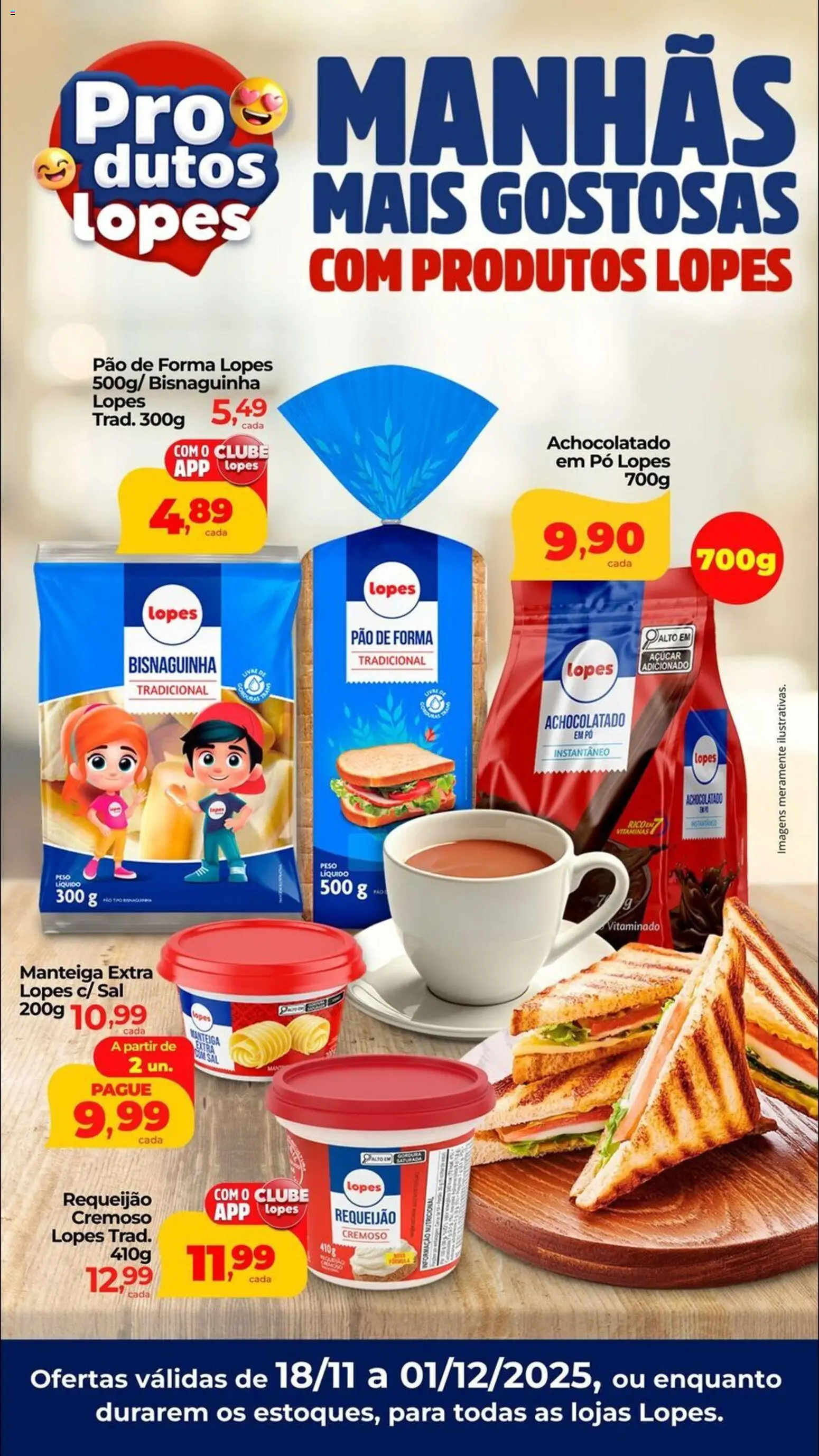 Lopes Supermercados Folheto - válido de 18.11.2025 | Página: 1 | Produtos: Pó, Piso, Manteiga, Pão de forma