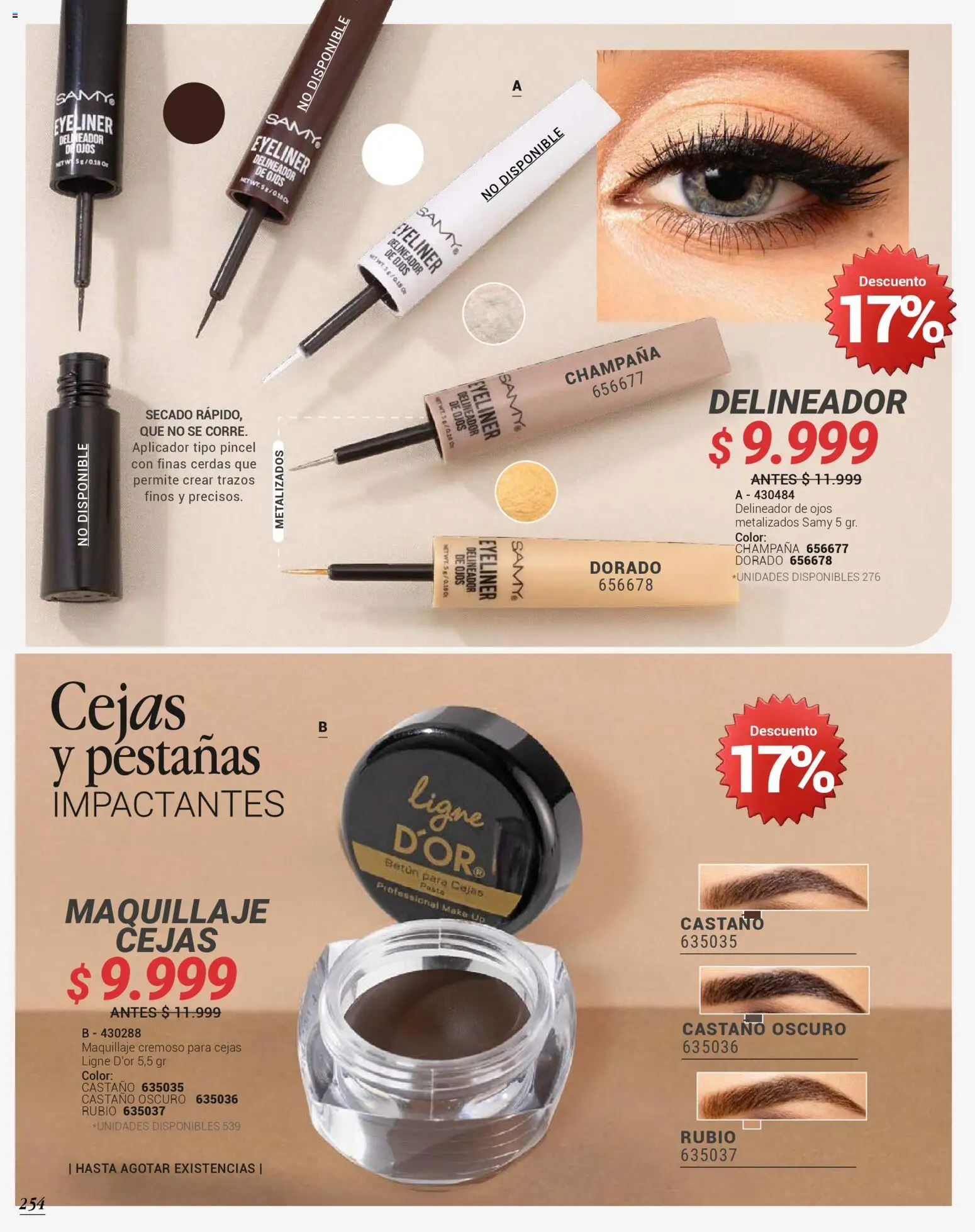 Carmel revista - valida desde el 01.01.2026 | Página: 254 | Productos: Champaña, Maquillaje, Delineador de ojos, Delineador