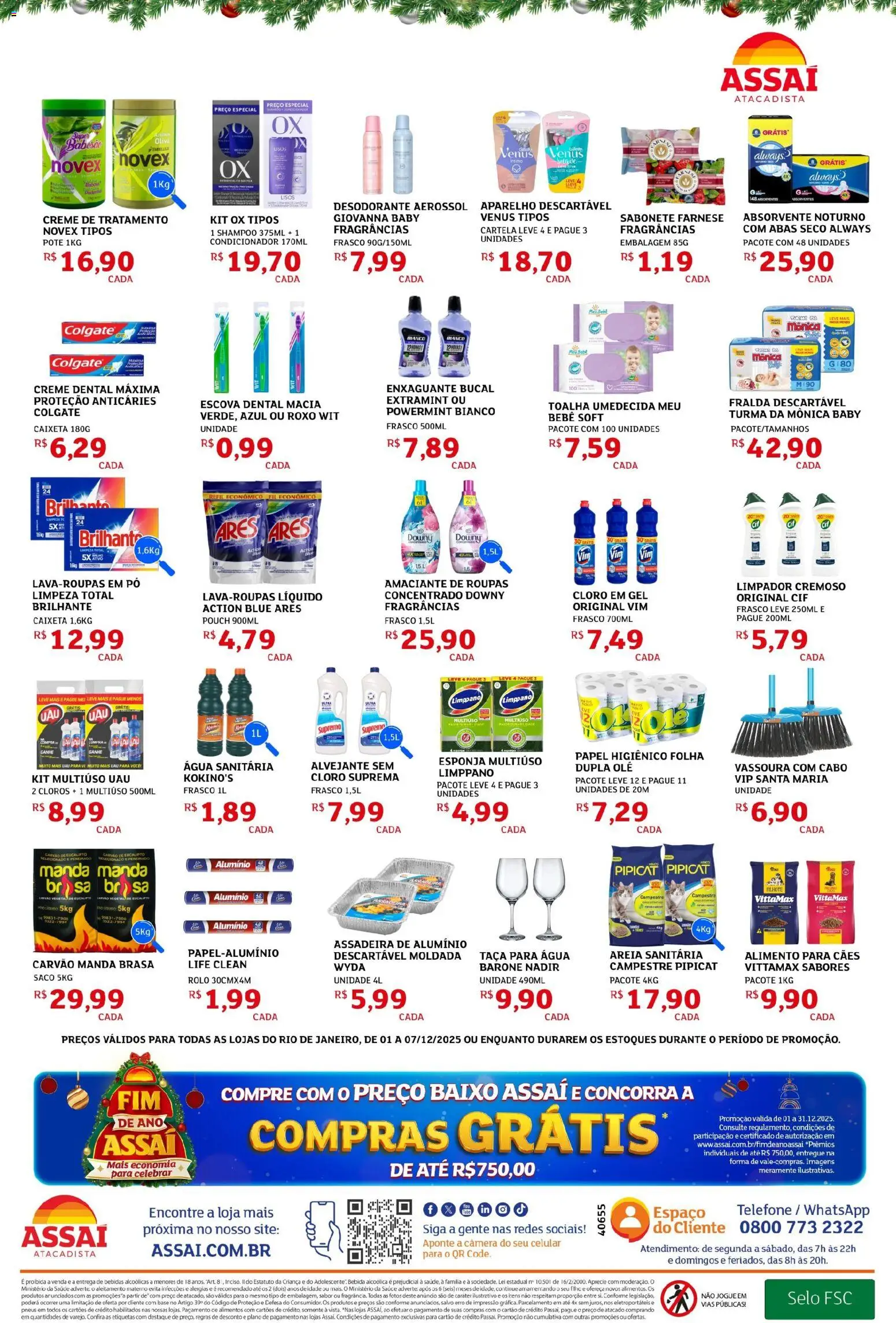 Assaí Atacadista Folheto - válido de 01.12.2025 | Página: 4 | Produtos: Celular, Esponja, Papel higiênico, Vassoura