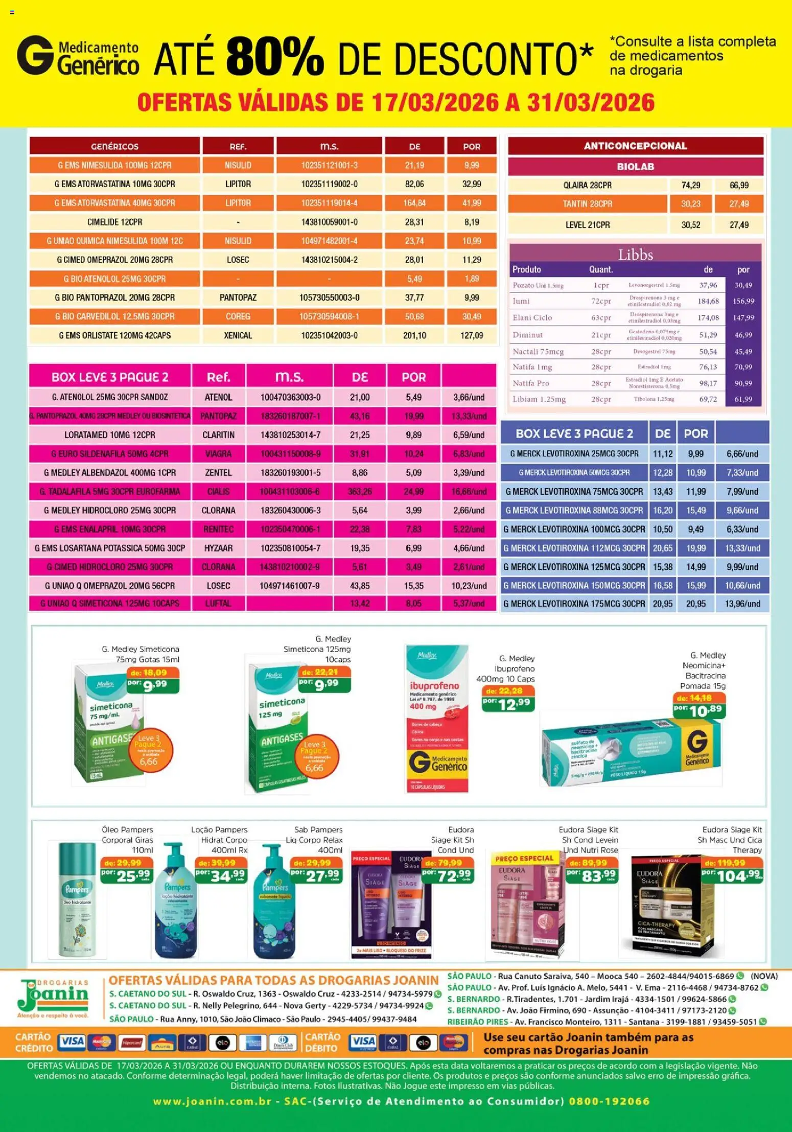 Supermercados Joanin Folheto - válido de 17.03.2026 | Página: 2 | Produtos: Pampers, Óleo, Pomada