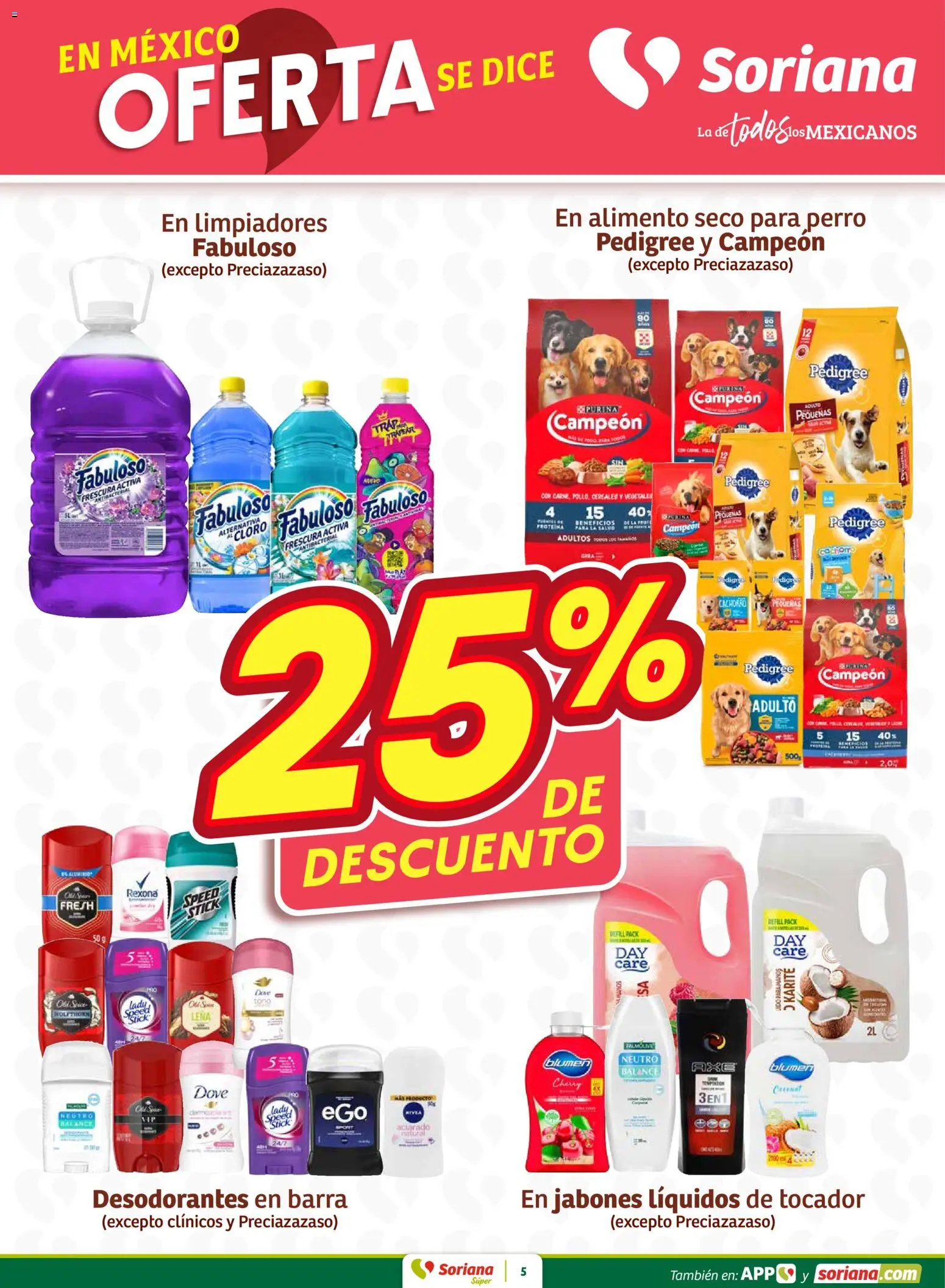 Nuevas ofertas de Soriana válidas en toda la República Mexicana desde el 29.01.2026. ¡Encuentra las mejores ofertas en Soriana - Fin de Semana Súper: Tamaulipas (excepto Cd. Victoria y Tampico)! | Página: 5 | Productos: Cereales, Cloro, Barra