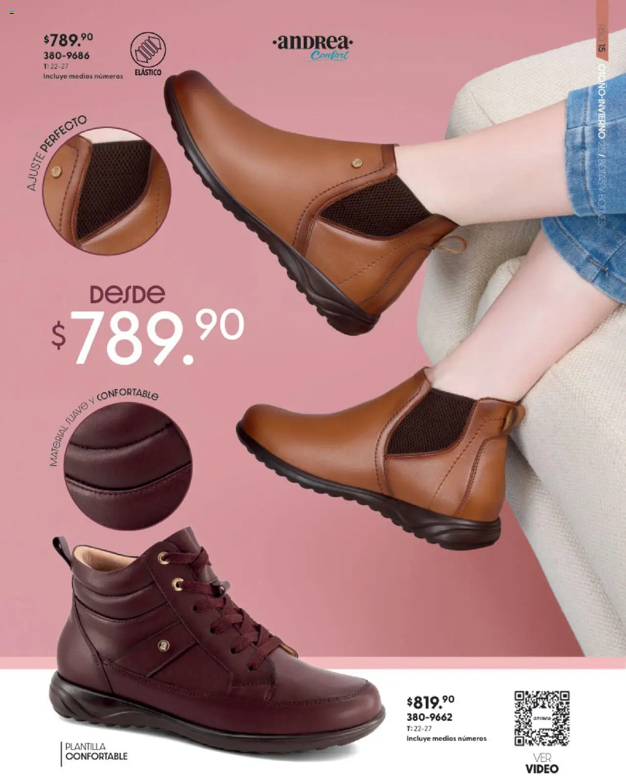 Nuevas ofertas de Andrea válidas en toda la República Mexicana desde el 24.08.2025. ¡Encuentra las mejores ofertas en Andrea - CCatálogo Calzado Confort Otoño! | Página: 15 | Productos: Botas, Video