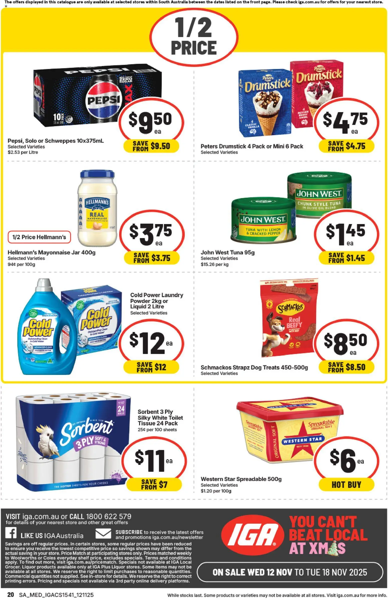 IGA catalogue - valid from 12.11.2025 | Page: 16 | Products: Pepsi, Pepper, Lemon, Tuna