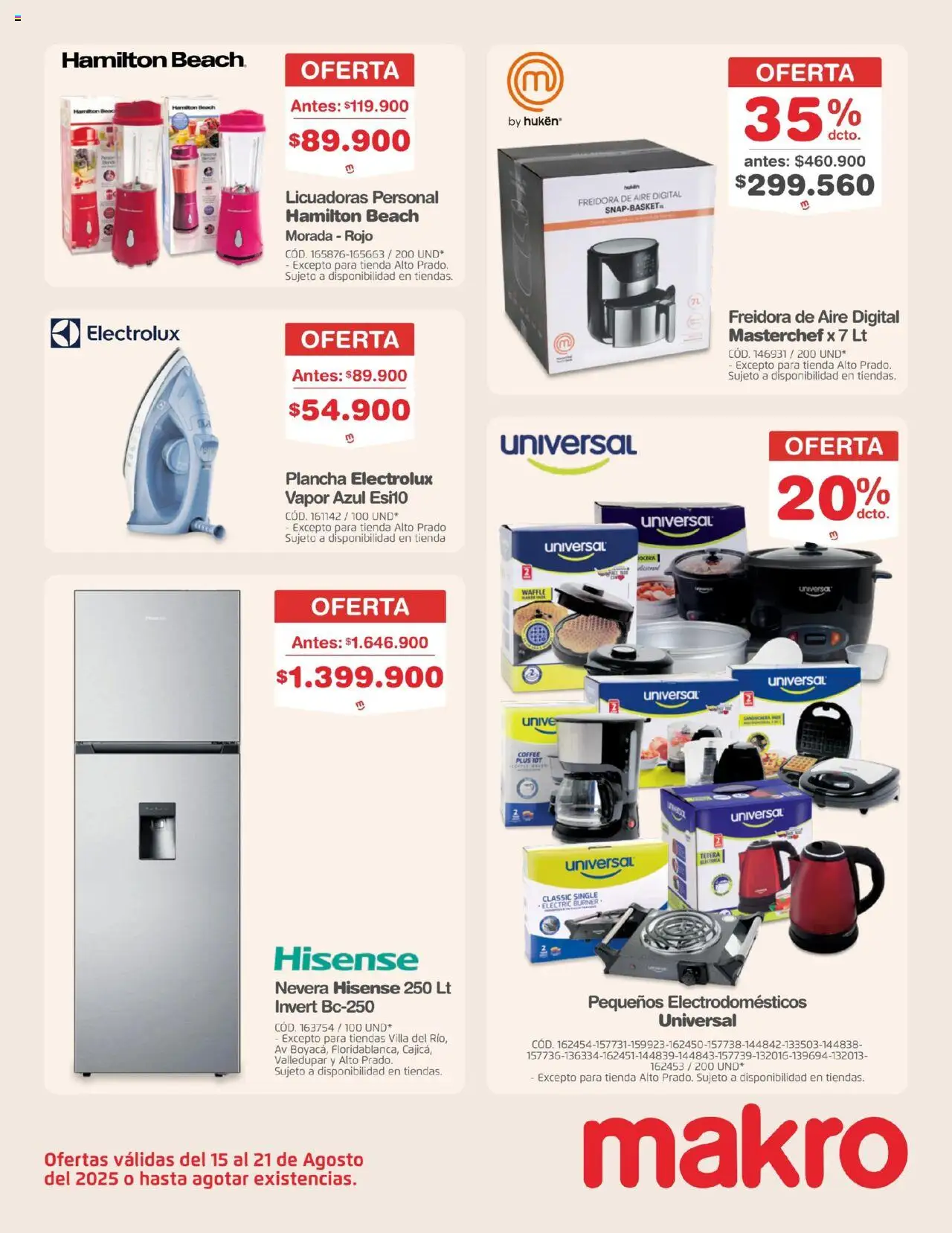 Makro revista - valida desde el 15.08.2025 | Página: 5 | Productos: Plancha, Freidora, Tetera, Nevera