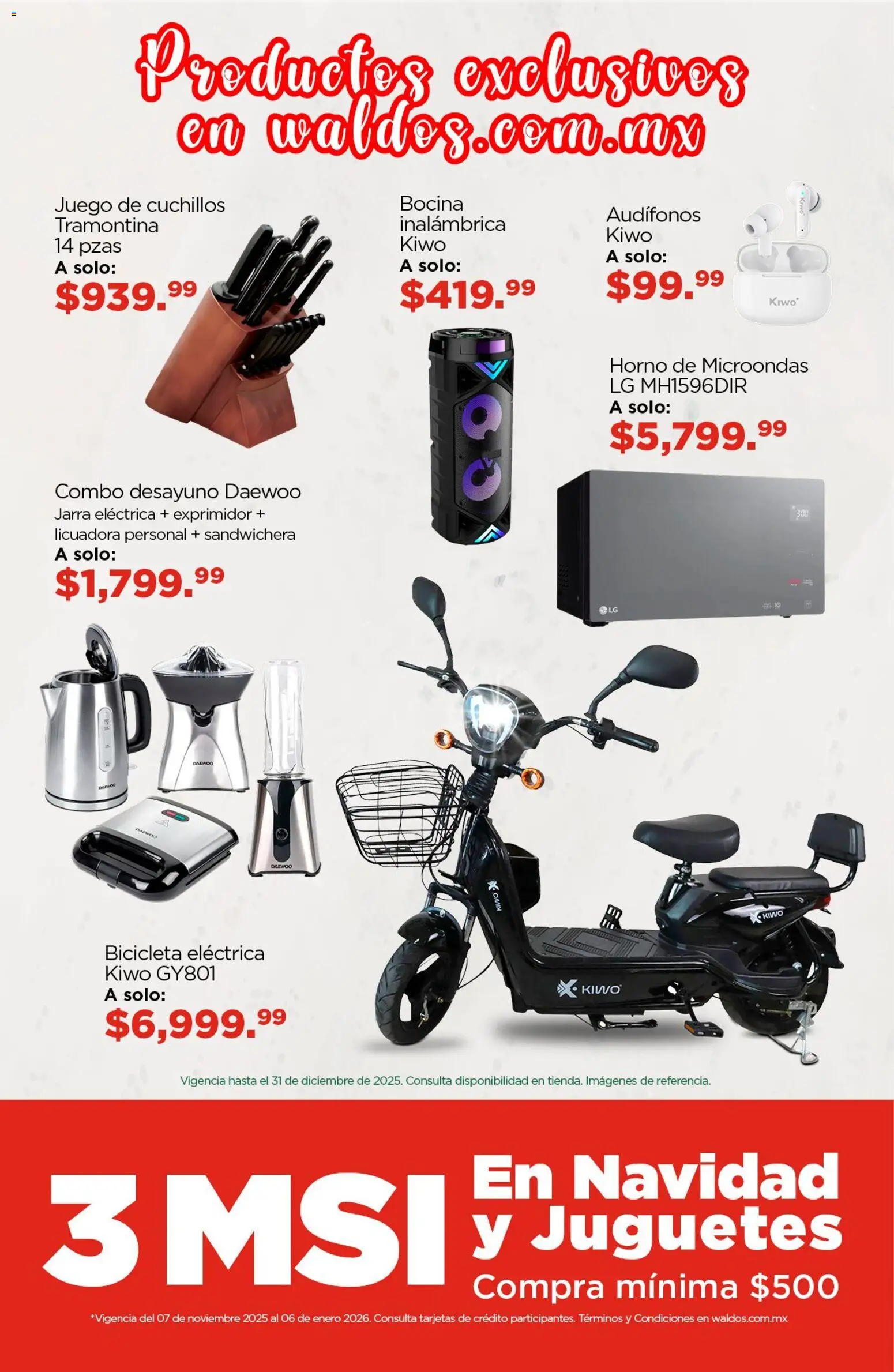Nuevas ofertas de Waldo's válidas en toda la República Mexicana desde el 07.12.2025. ¡Encuentra las mejores ofertas en Waldo's catálogo! | Página: 8 | Productos: Sandwichera, Audífonos, Licuadora, Bocina