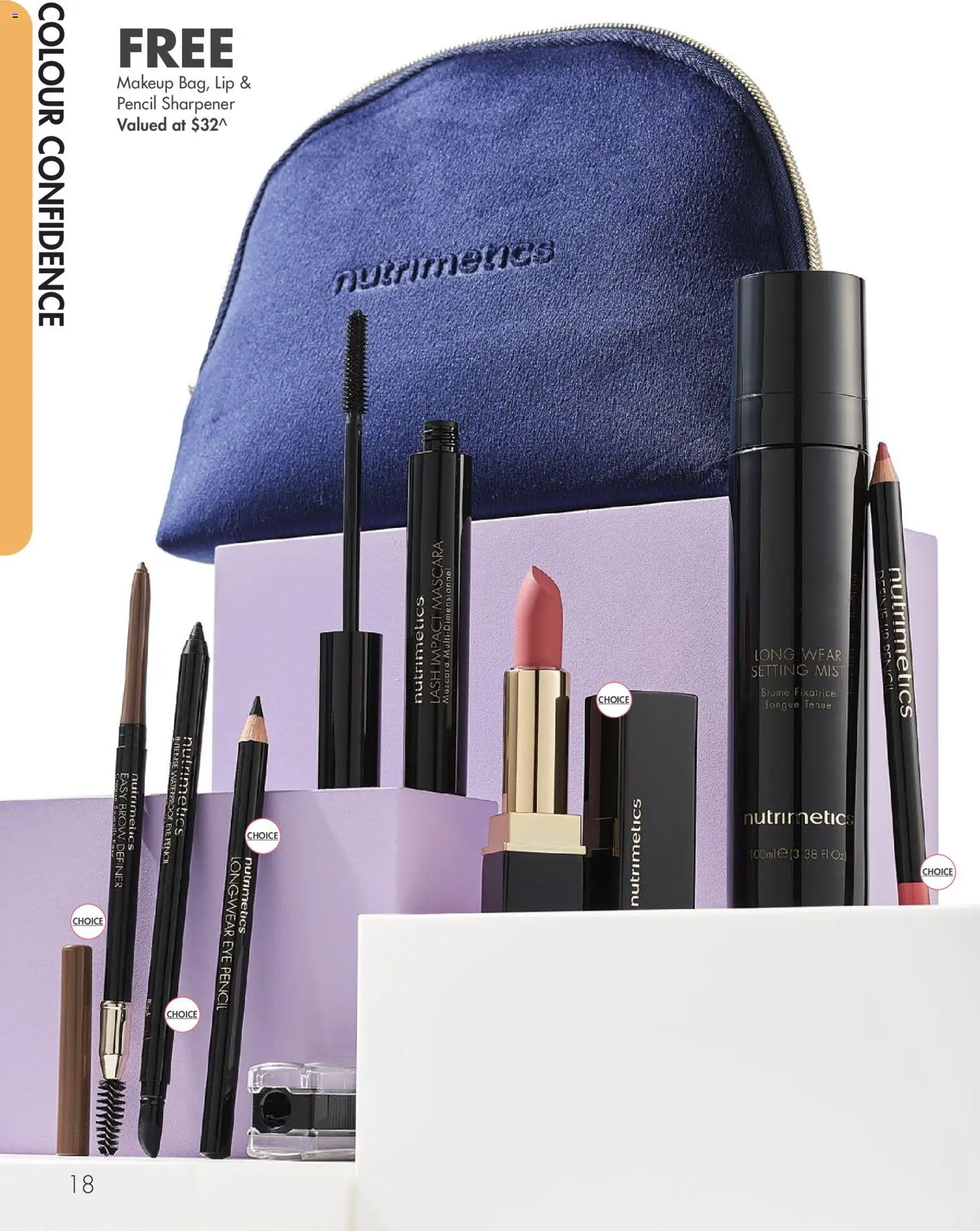 Nutrimetics catalogue - valid from 01.01.2026 | Page: 18 | Products: Mascara, Eye pencil, Makeup, Pencil sharpener