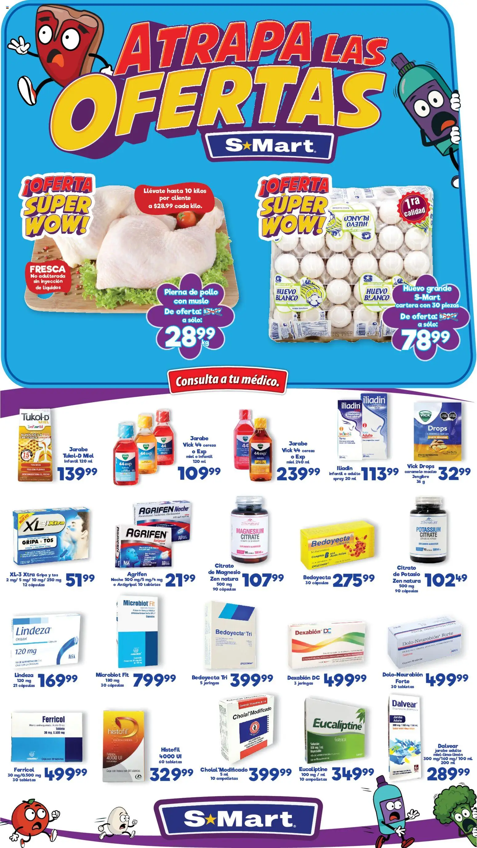 Nuevas ofertas de S-Mart válidas en toda la República Mexicana desde el 13.01.2026. ¡Encuentra las mejores ofertas en S-Mart folleto Ofertas de Feria Reynosa! | Página: 1 | Productos: Pollo, Frasco, Antigripal, Cama