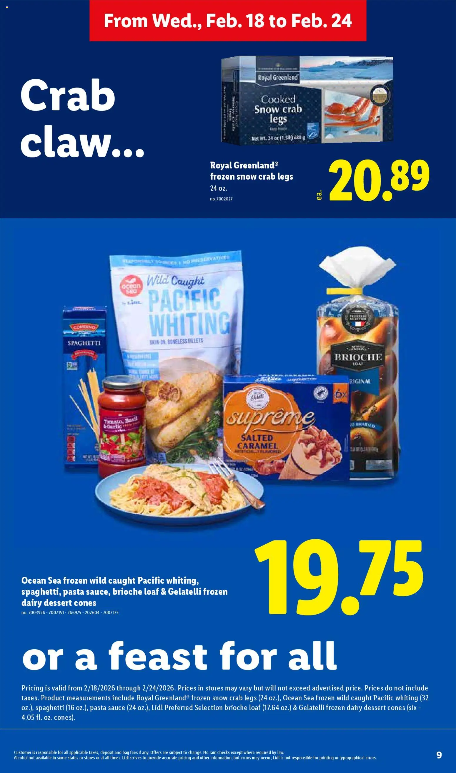 Lidl Weekly Ad - valid from 18.02.2026 | Page: 9 | Products: Pasta, Sauce, Bag