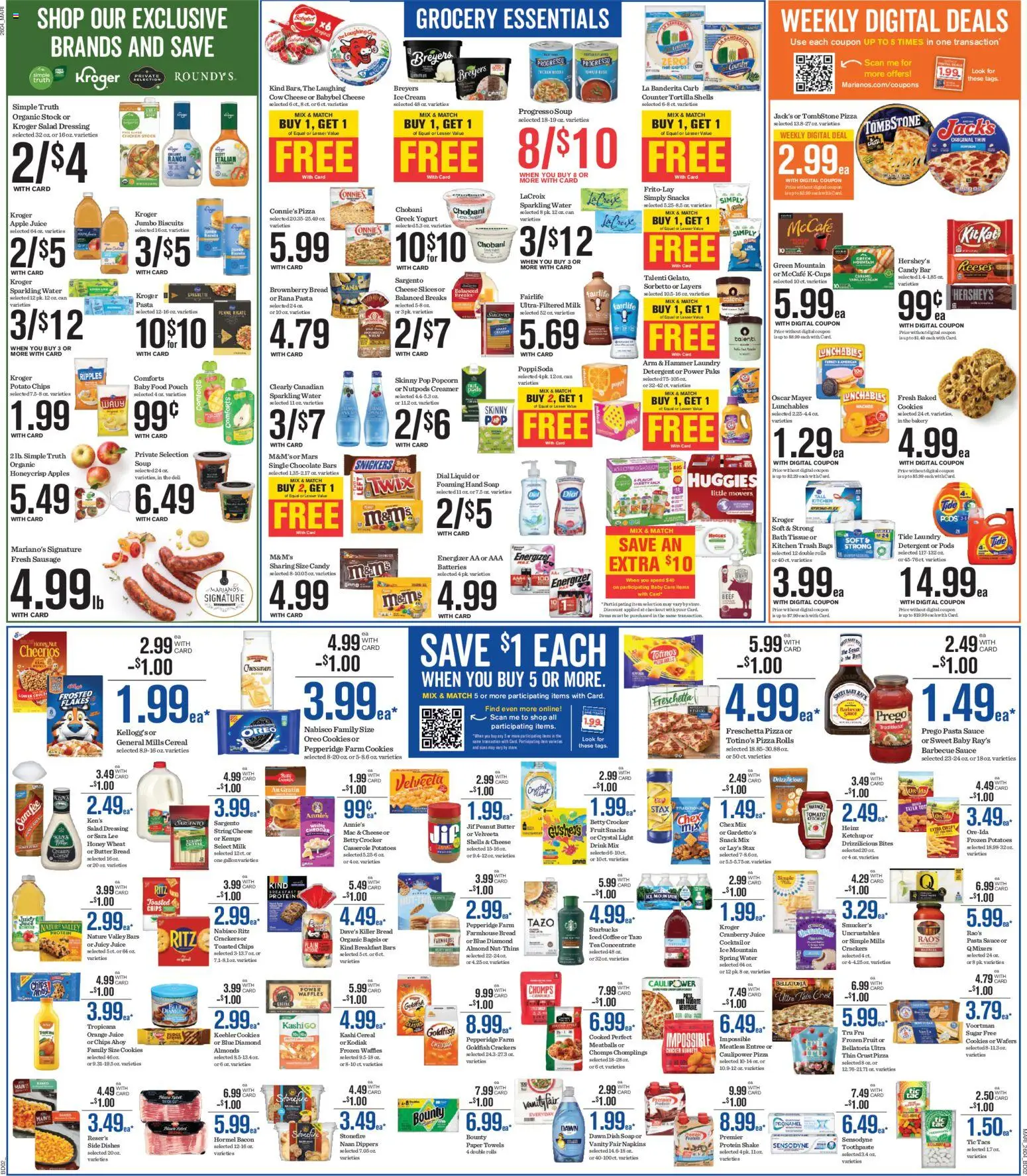 Mariano's Weekly Ad - valid from 25.02.2026 | Page: 6 | Products: Apples, Toothpaste, Cream, Sauce
