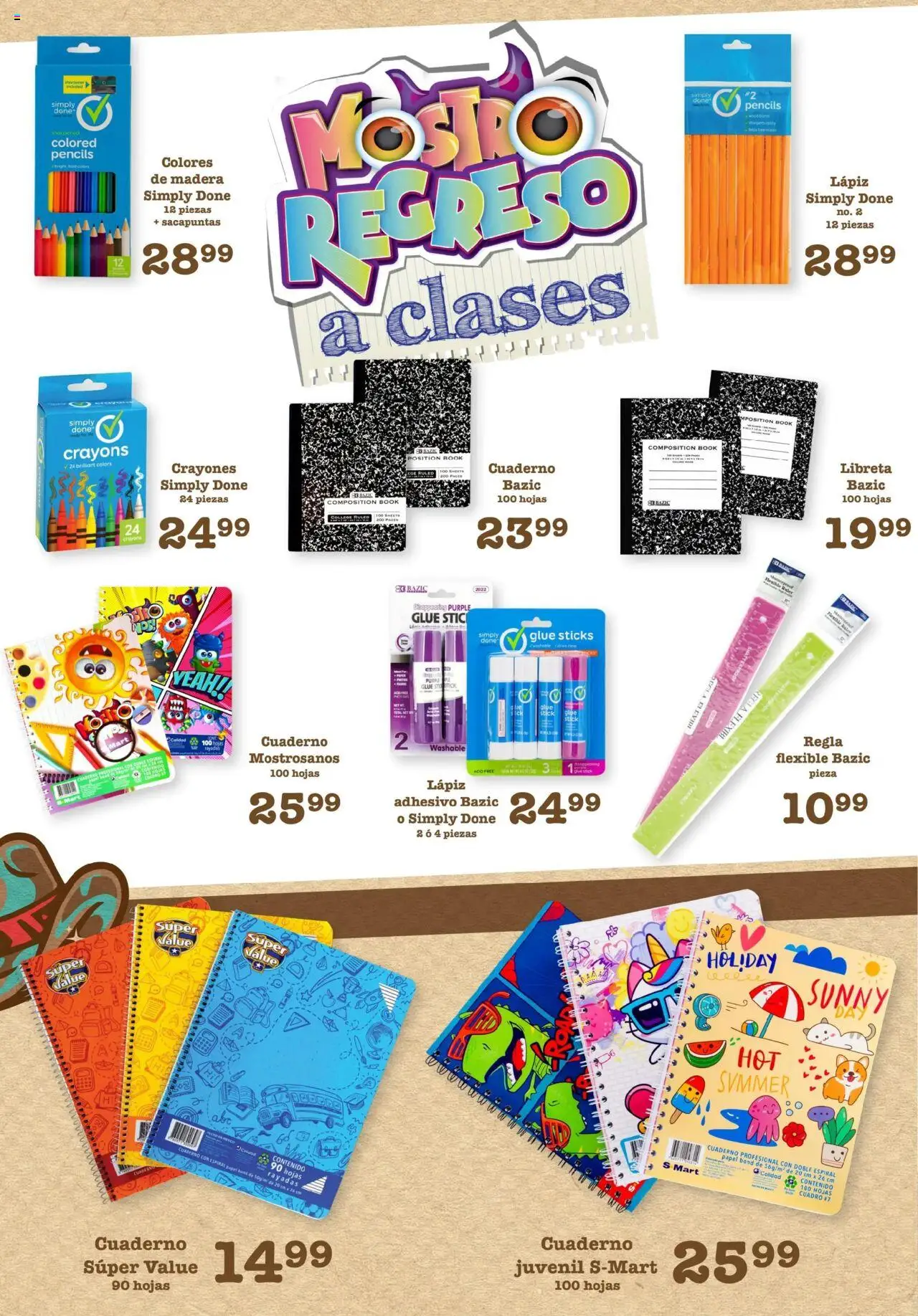 Nuevas ofertas de S-Mart válidas en toda la República Mexicana desde el 05.08.2025. ¡Encuentra las mejores ofertas en S-Mart - Folleto de Feria - Monterrey! | Página: 5 | Productos: Cuadro, Cuaderno, Notebook, Flexible