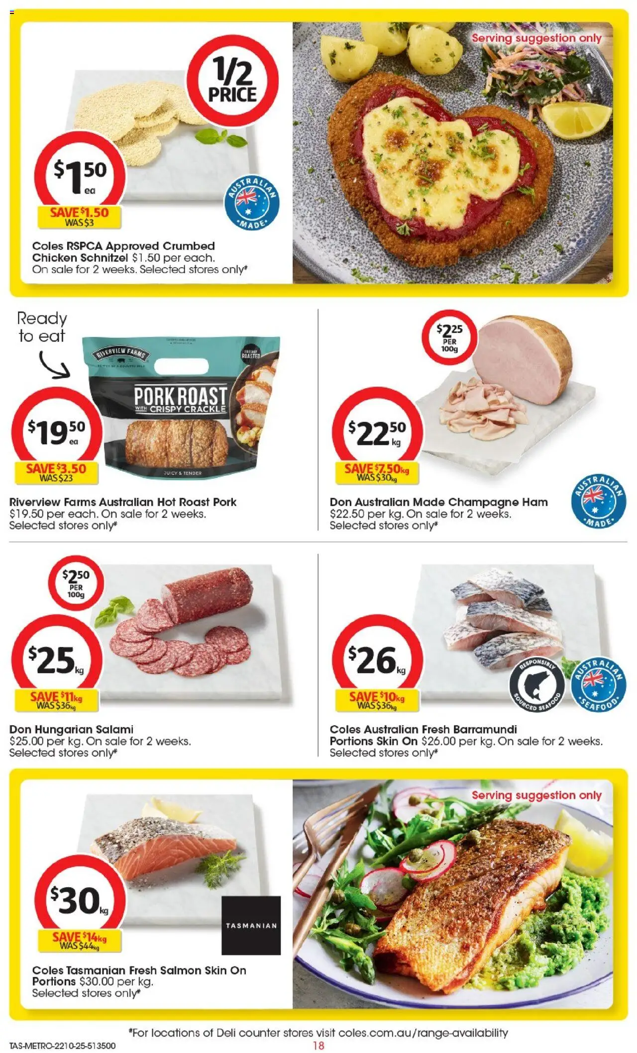 Coles catalogue - valid from 22.10.2025 | Page: 19 | Products: Salami, Ham, Pork, Salmon