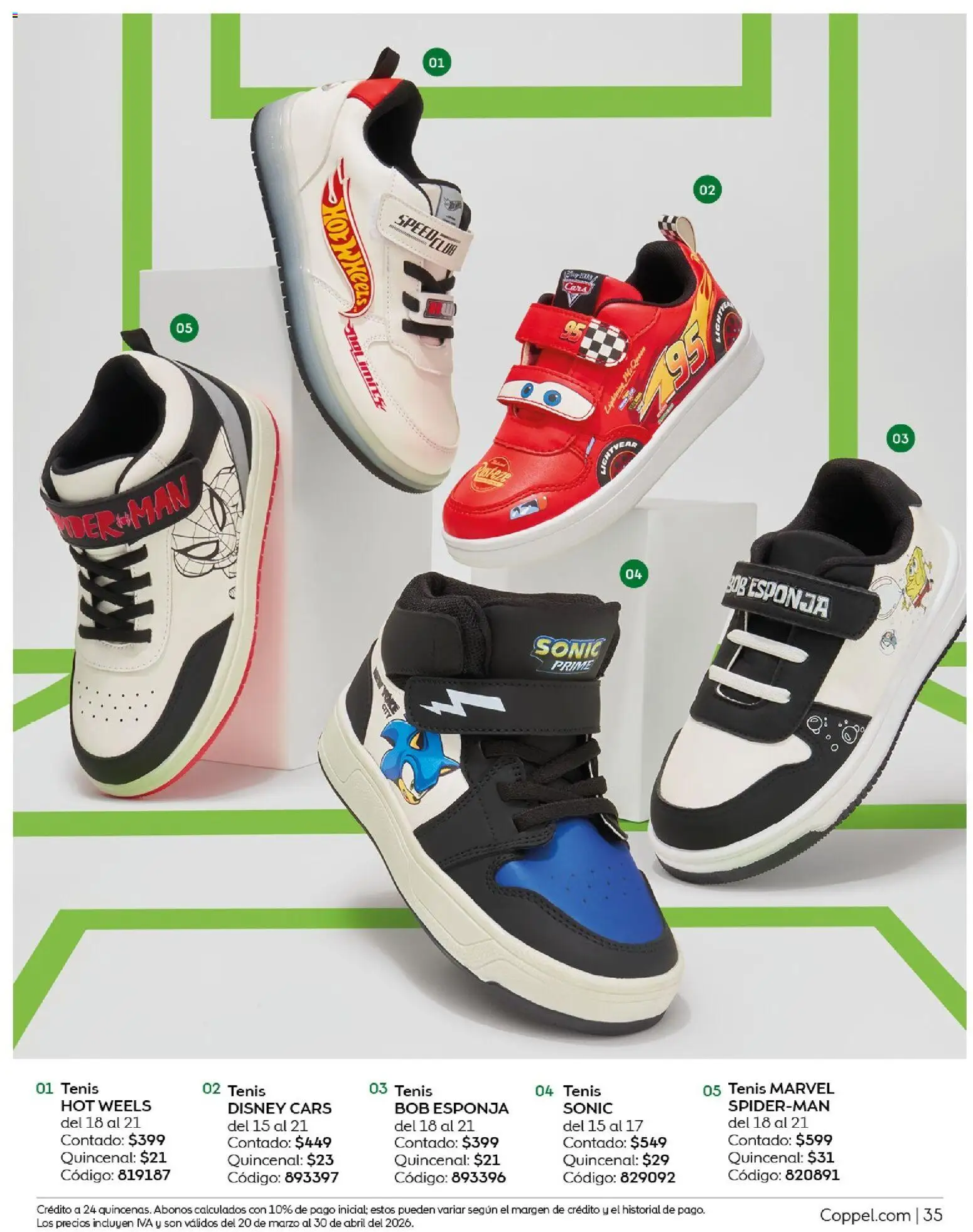Nuevas ofertas de Coppel válidas en toda la República Mexicana desde el 01.03.2026. ¡Encuentra las mejores ofertas en Coppel catálogo Vacaciones Semana Santa! | Página: 35 | Productos: Tenis, Esponja