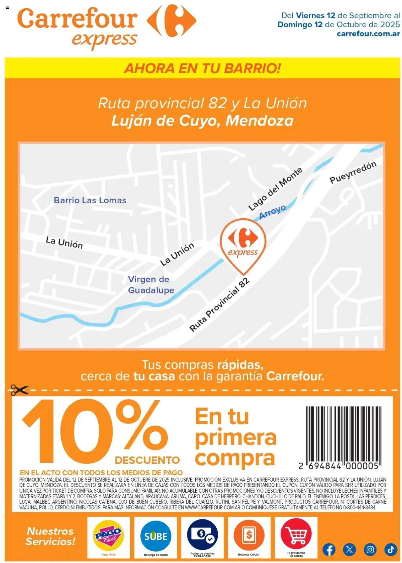 Carrefour - Ruta 82 Esq. Calle Unión, Luján de Cuyo, Mendoza │ válido desde el 12.09.2025 | Página: 1 | Productos: Teléfono, Cuchillo, Cerdo, Té