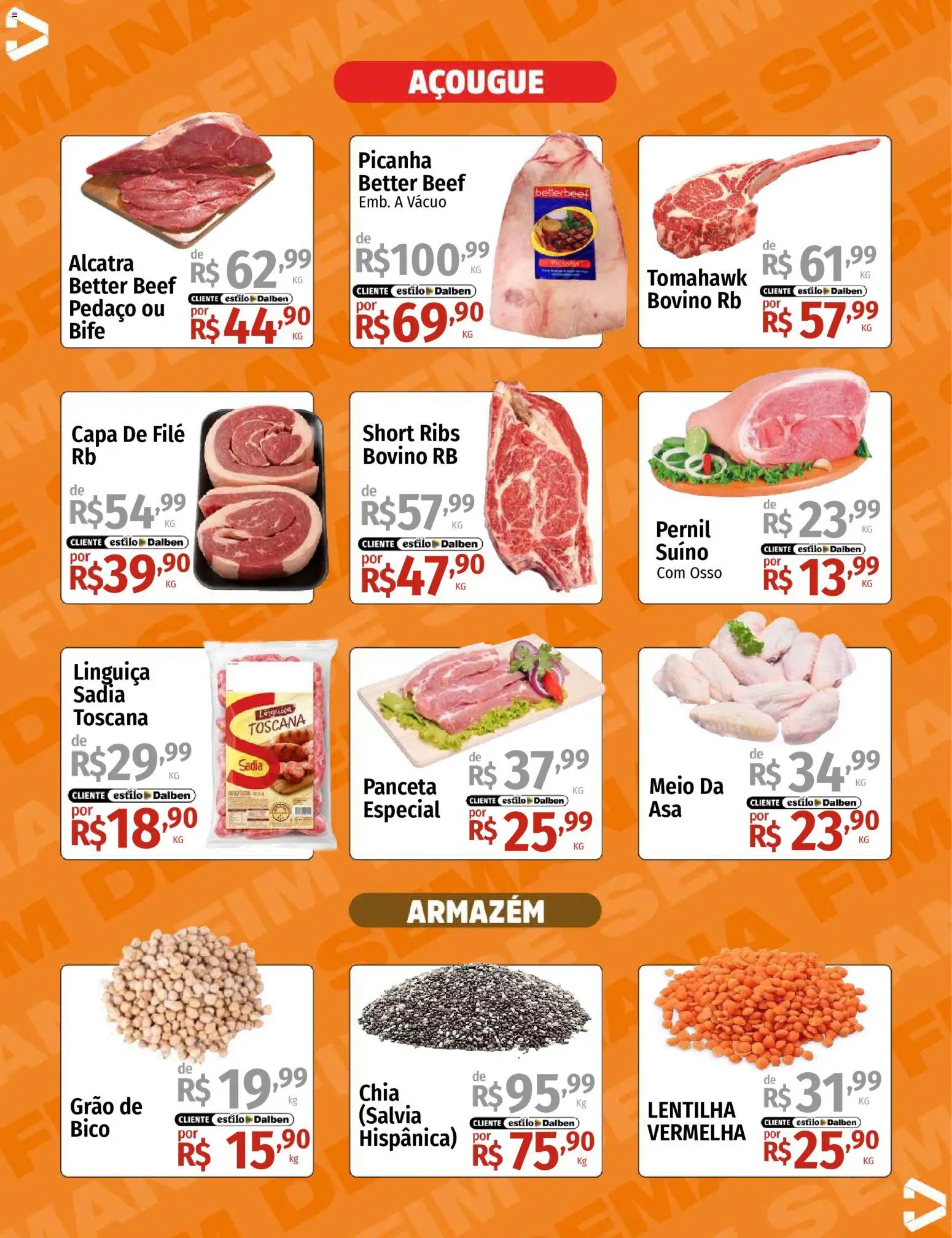 Supermercado Dalben Folheto - válido de 17.04.2026 | Página: 4 | Produtos: Lentilha, Chia, Linguiça, Picanha