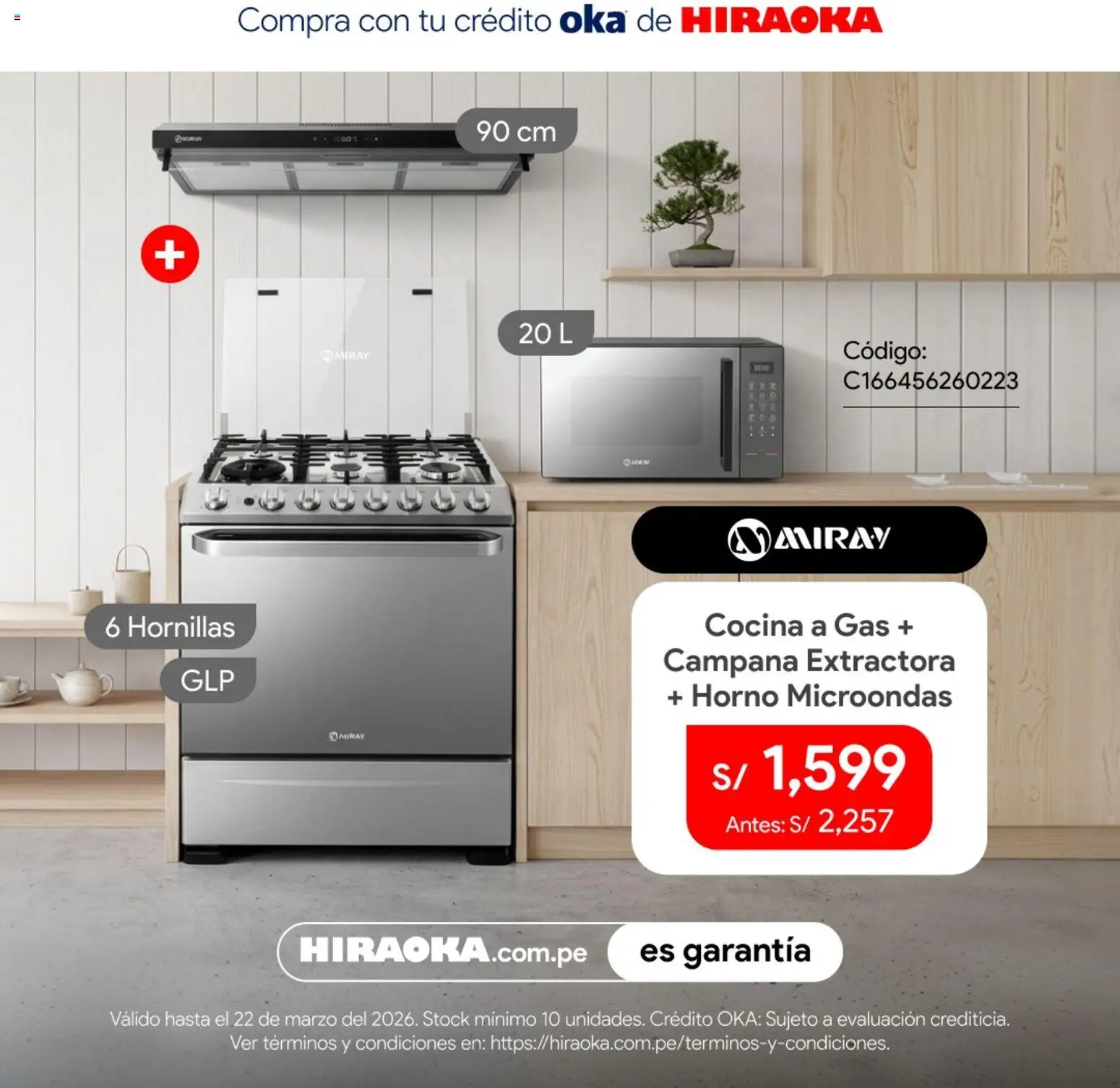 Catálogo Hiraoka válido desde 17.03.2026 | Página: 6 | Productos: Horno, Horno microondas, Cocina, Campana extractora