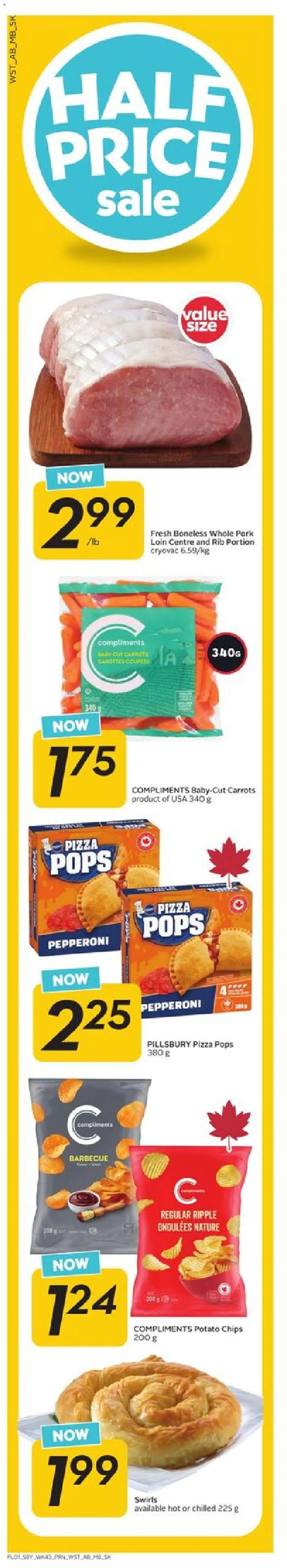 Sobeys flyer valid from 19.02.2026 | Page: 2 | Products: Chips, Pizza, Pork