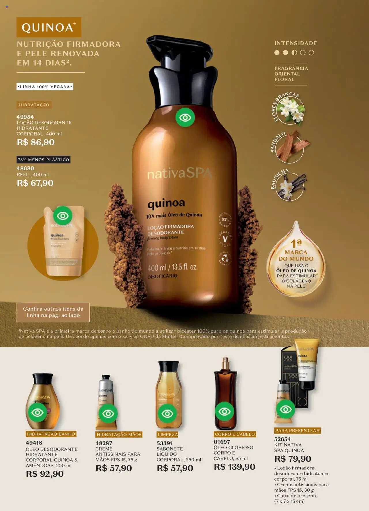 O Boticário Folheto - válido de 11.08.2025 | Página: 22 | Produtos: Quinoa, Fragrância, Caixa, Body