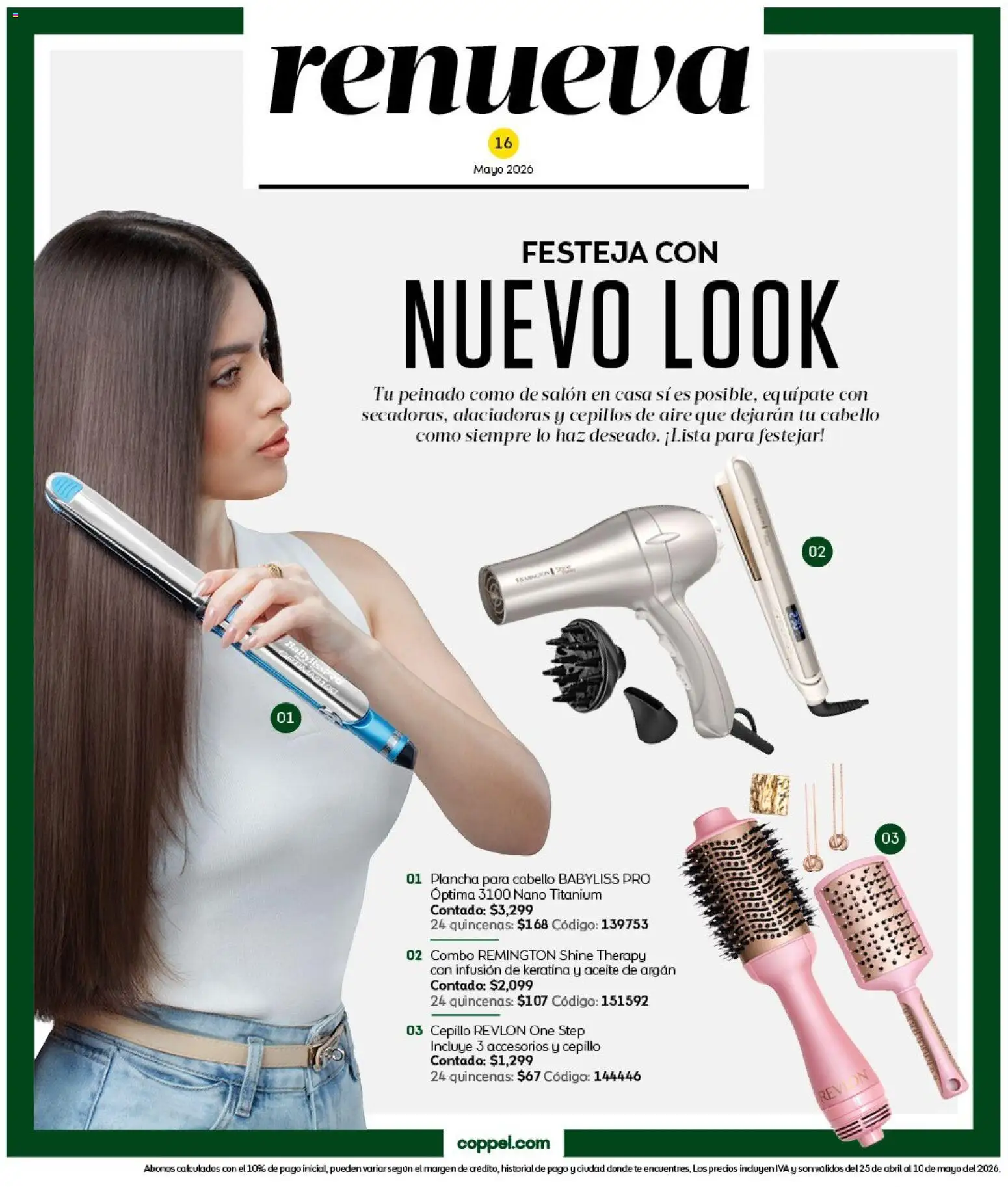 Nuevas ofertas de Coppel válidas en toda la República Mexicana desde el 25.04.2026. ¡Encuentra las mejores ofertas en Coppel catálogo Claro que la vas a querer! | Página: 16 | Productos: Cepillo, Aceite, Plancha, Té