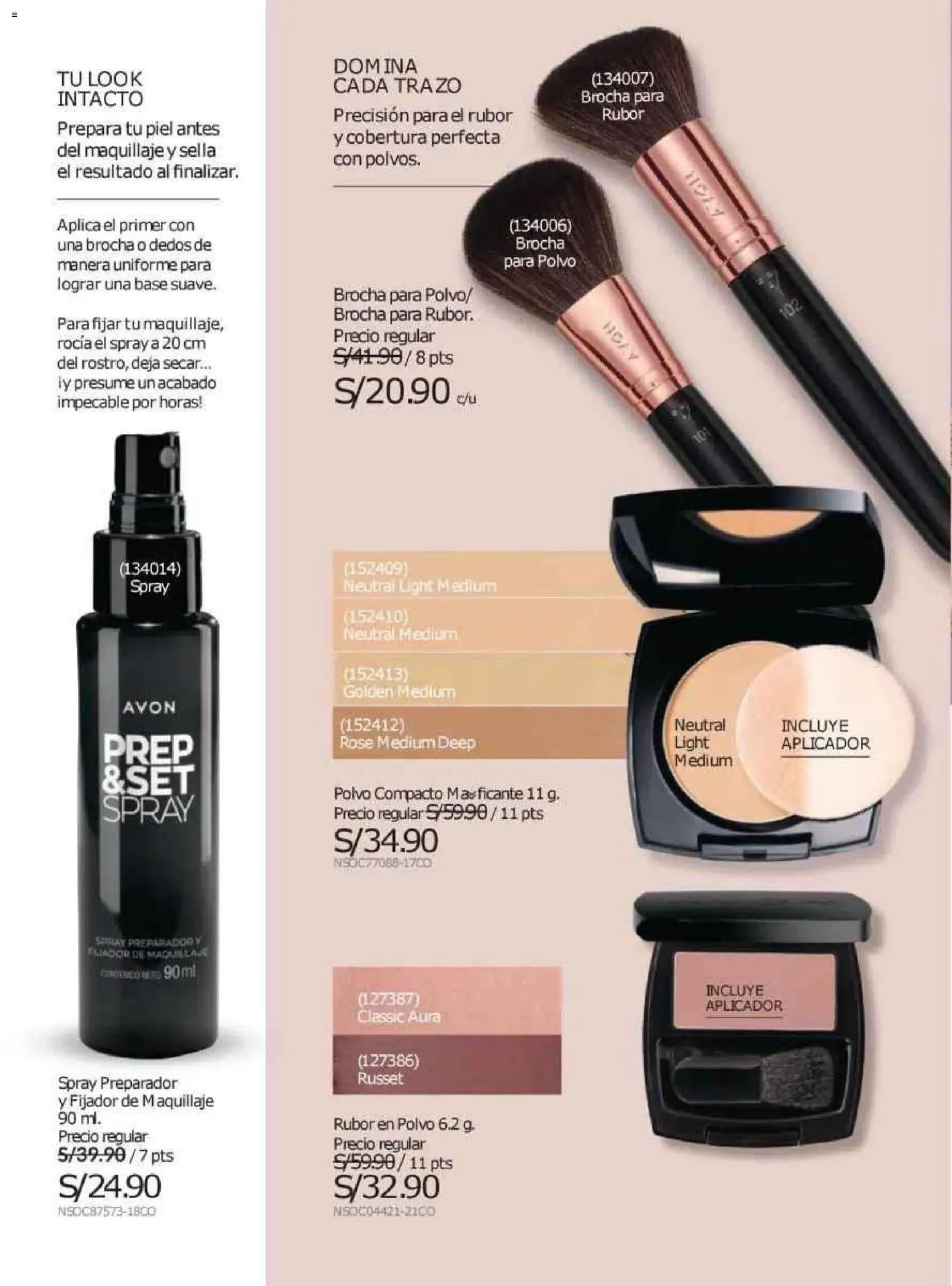 Catálogo Avon válido desde 12.10.2025 | Página: 50 | Productos: Brocha, Maquillaje, Polvo, Rubor