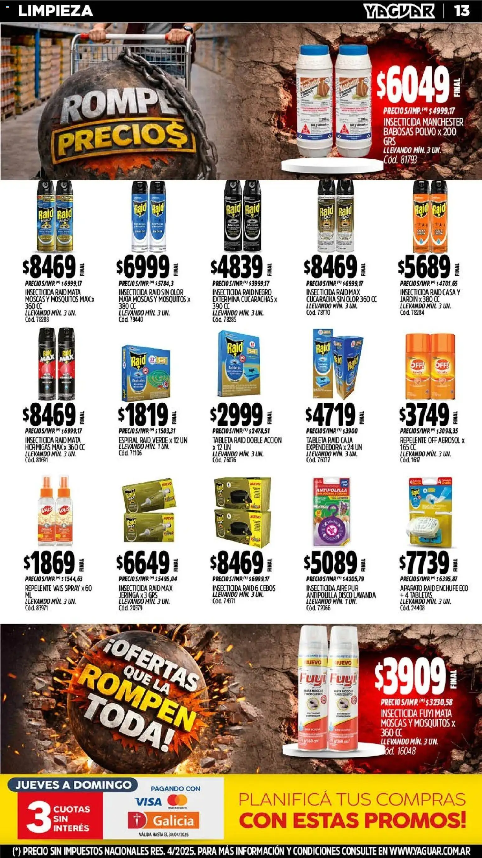 Yaguar - Oferta Semanal Trelew │ válido desde el 20.04.2026 | Página: 14 | Productos: Mata moscas, Repelente, Insecticida, Polvo