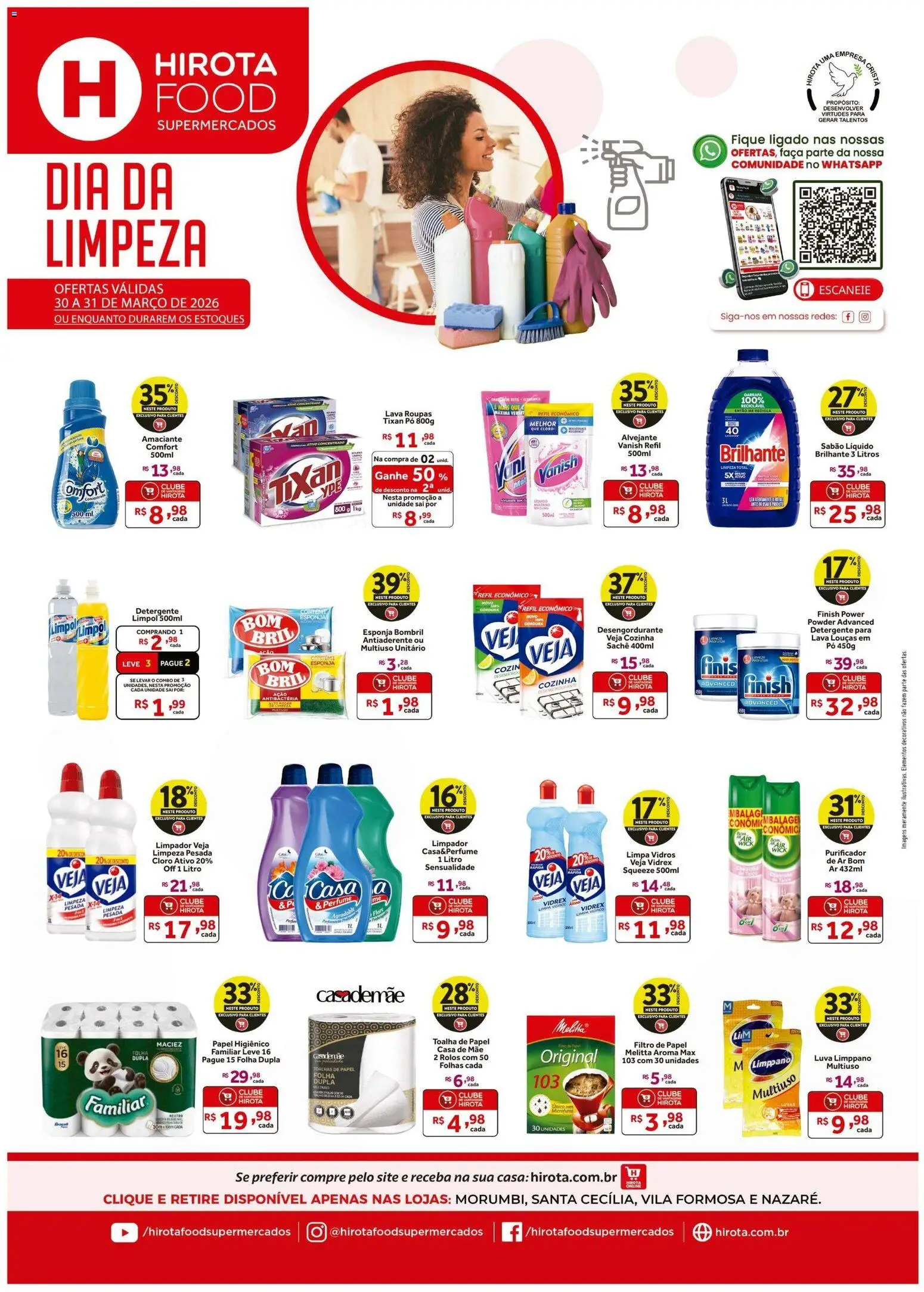 Hirota Food Folheto - válido de 30.03.2026 | Página: 1 | Produtos: Perfume, Esponja, Alvejante, Vanish