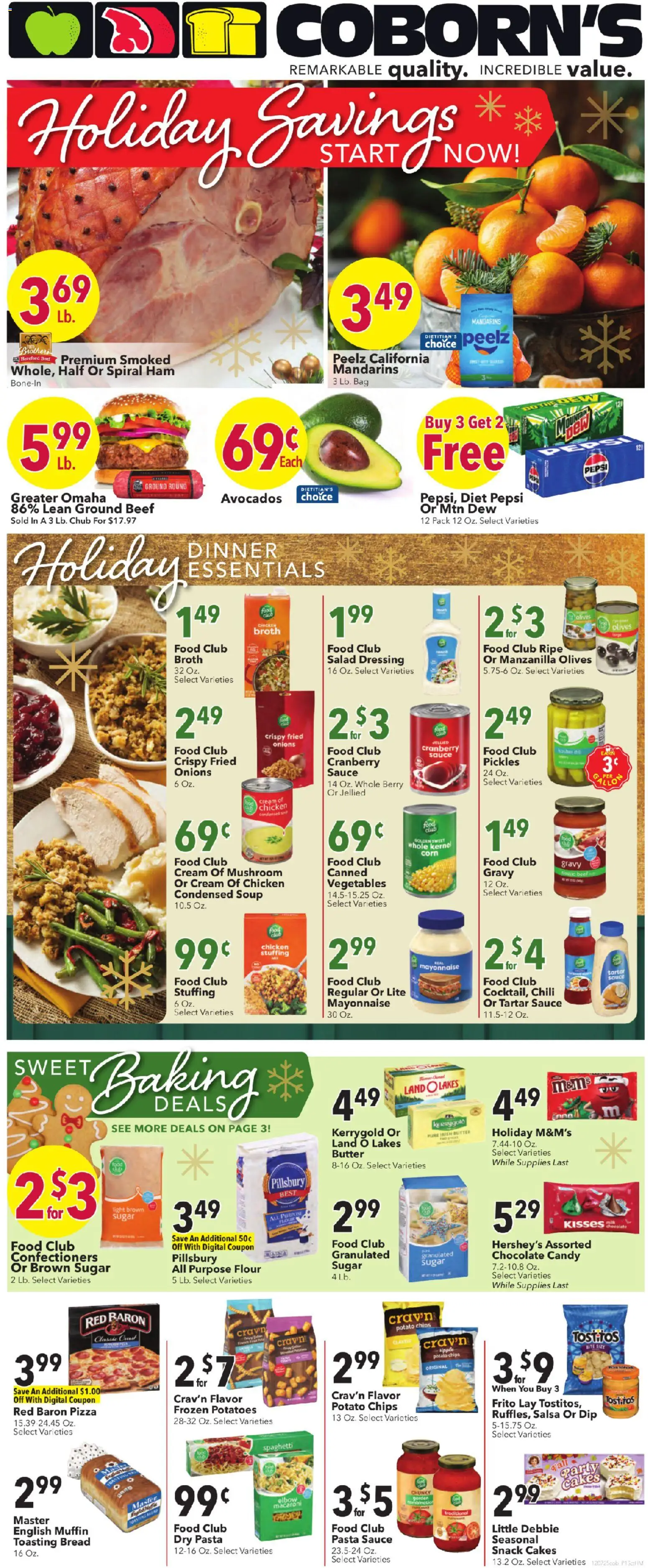 Coborn's Weekly Ad - valid from 10.12.2025 | Page: 1 | Products: Butter, Bread, Mayonnaise, Sugar