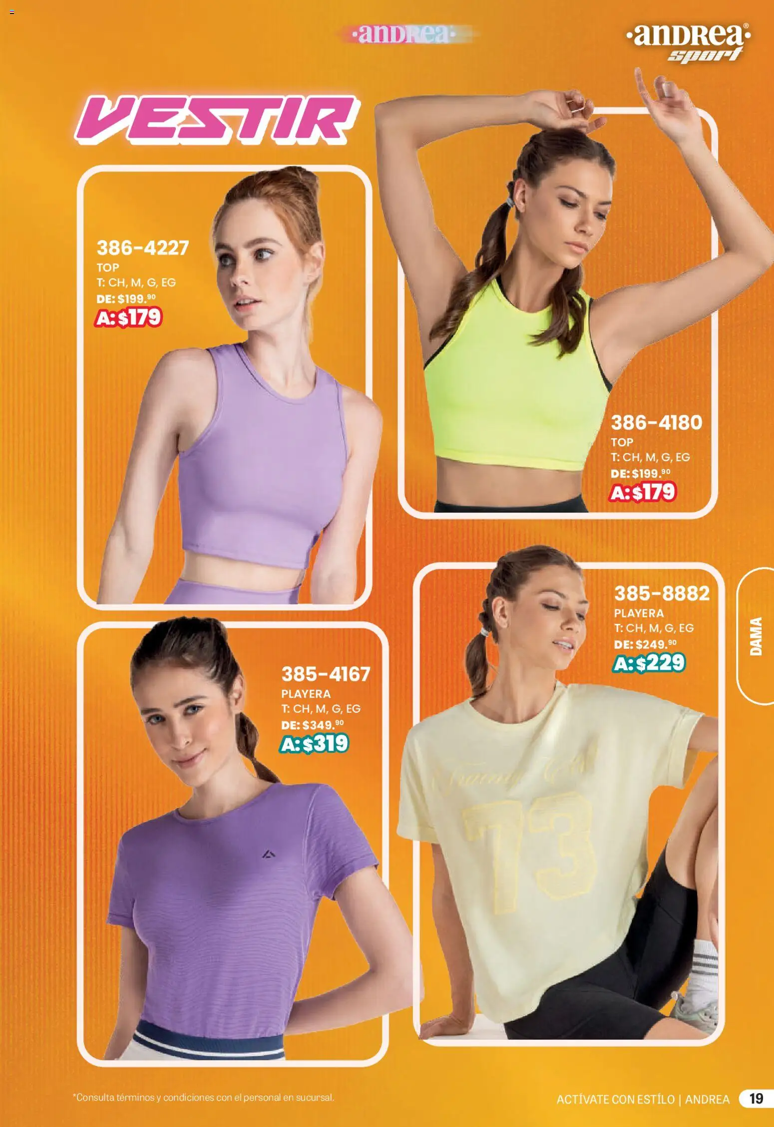 Nuevas ofertas de Andrea válidas en toda la República Mexicana desde el 01.03.2026. ¡Encuentra las mejores ofertas en Andrea catálogo Actívate con estillo! | Página: 19 | Productos: Playera