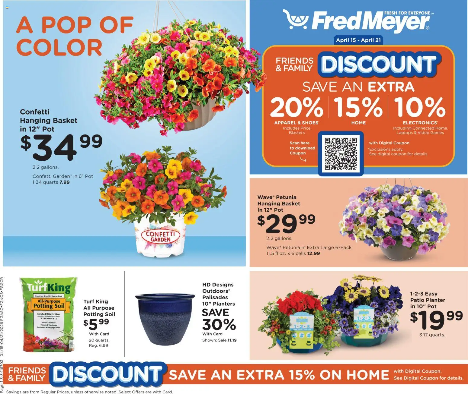 Fred Meyer Home & Apparel - valid from 15.04.2026 | Page: 1 | Products: Basket, Vegetables, Video