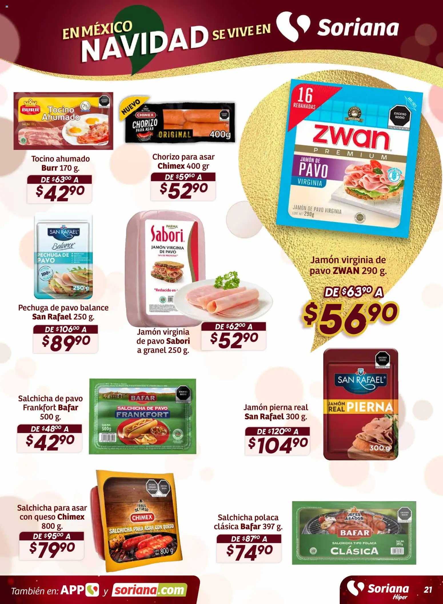 Nuevas ofertas de Soriana válidas en toda la República Mexicana desde el 27.11.2025. ¡Encuentra las mejores ofertas en Soriana - Preciazazaso Híper: Edo Mex, Gro, Hgo, Mor, Pue, Qto, Tlax, Ver! | Página: 22 | Productos: Tocino, Salchicha, Queso, Jamón