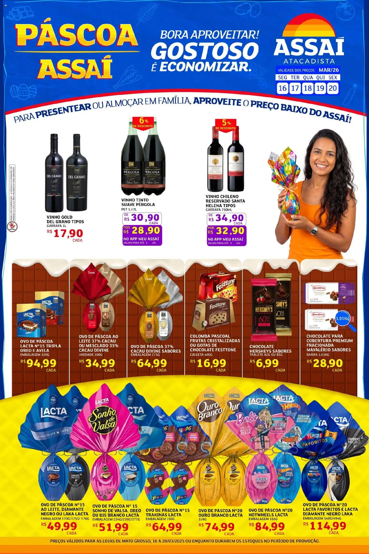 Assaí Atacadista Folheto - válido de 16.03.2026 | Página: 1 | Produtos: Ovo de páscoa, Leite, Bebida, Frutas cristalizadas