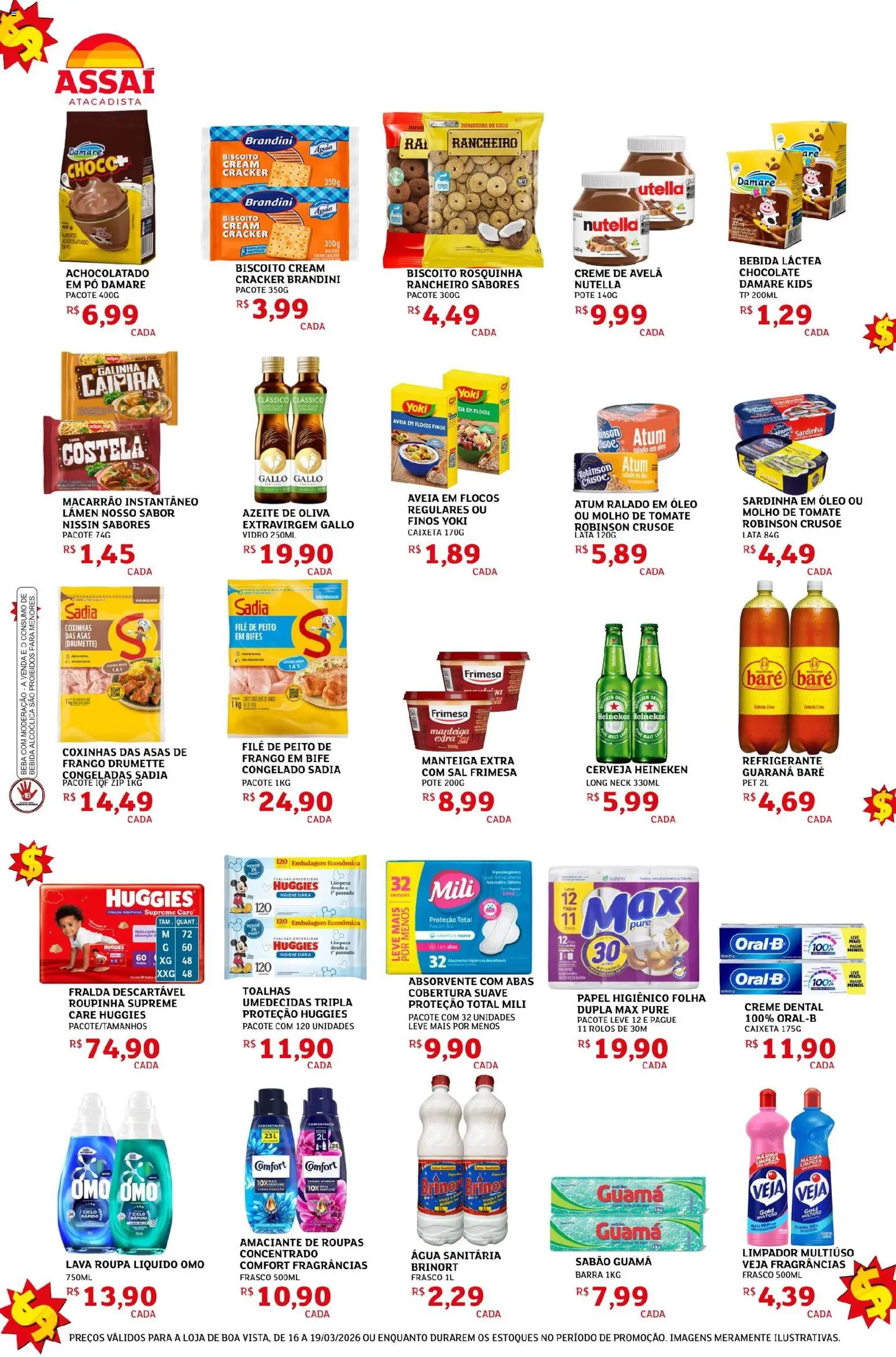 Assaí Atacadista Folheto - válido de 16.03.2026 | Página: 2 | Produtos: Sabão, Macarrão, Heineken, Sal