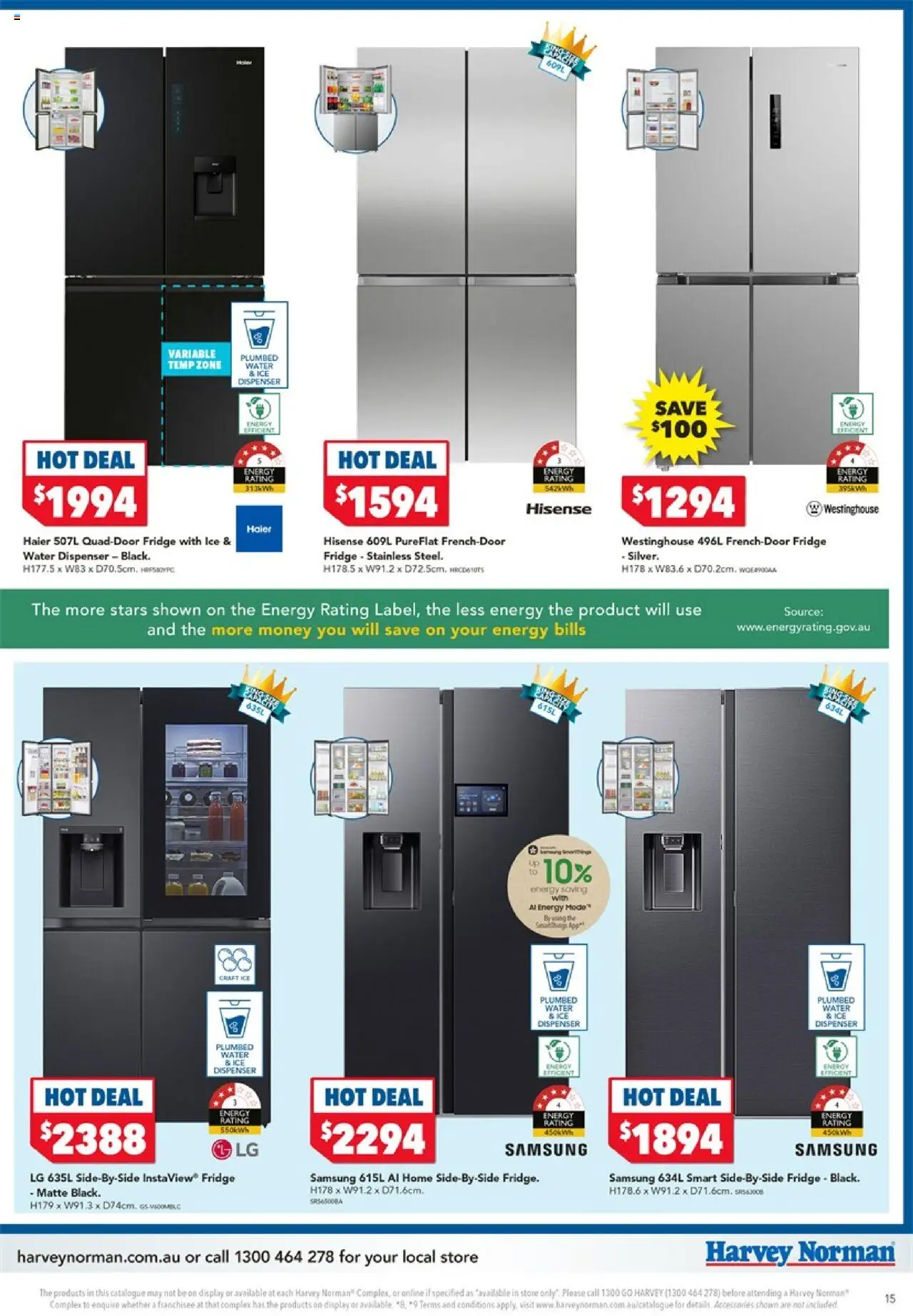 Harvey Norman catalogue - valid from 18.09.2025 | Page: 15 | Products: Water, Accessories, Fridge
