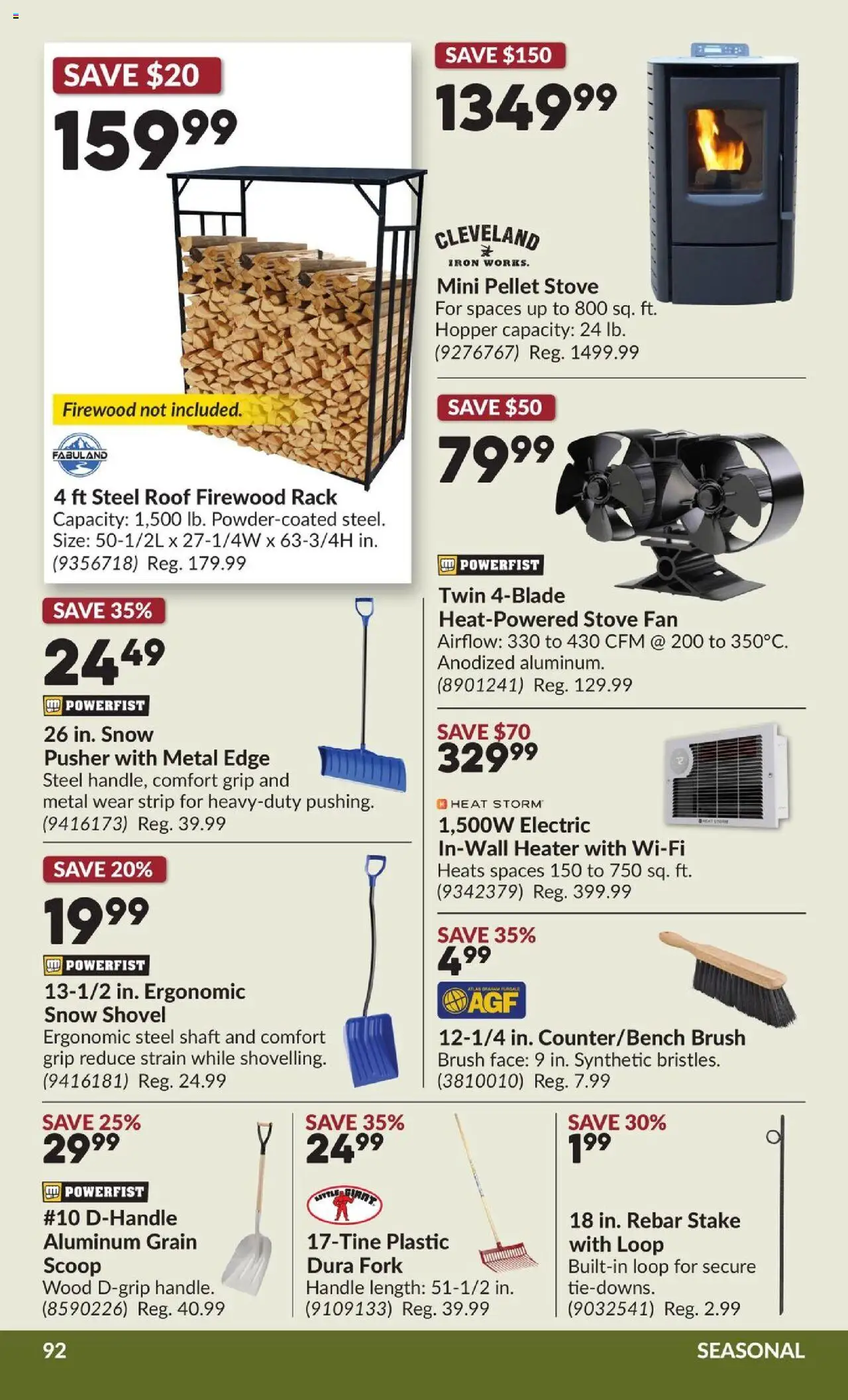 Princess Auto flyer valid from 07.10.2025 | Page: 98 | Products: Stove, Iron, Fan, Brush